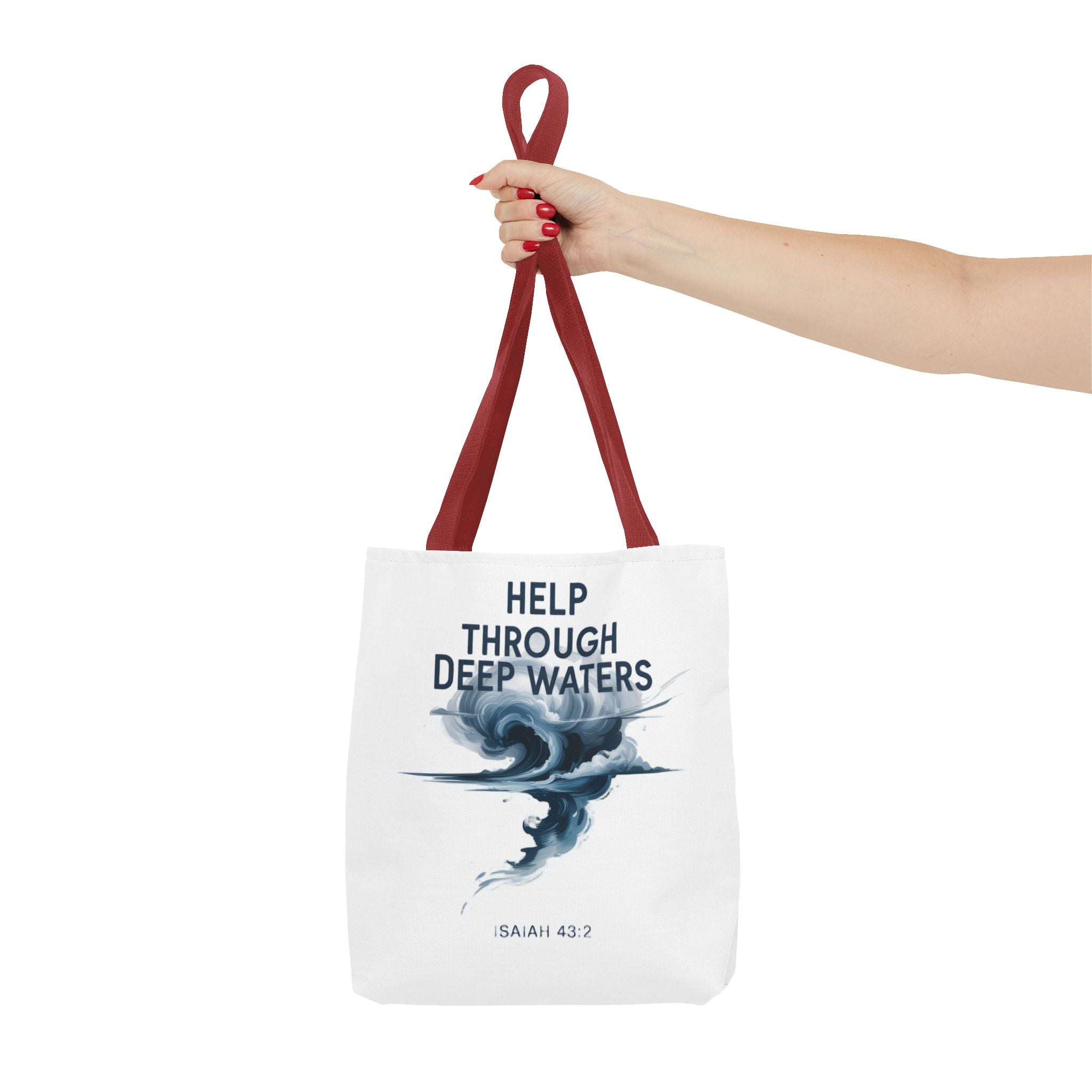 Tote — "Help Through Deep Waters" Inspirational Scripture Tote Bag (Isaiah 43:2)