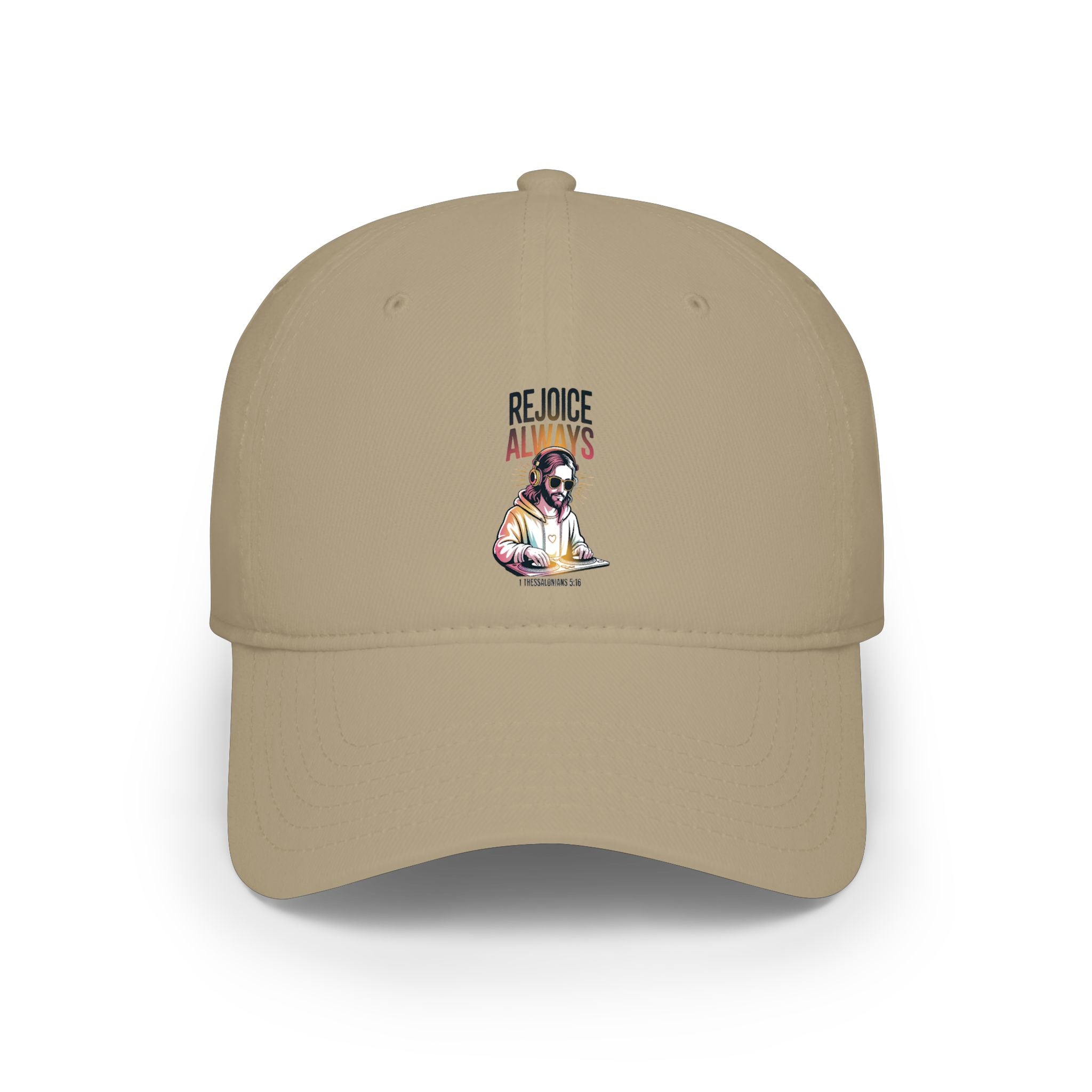 Low Profile Baseball Cap — Vintage 'Rejoice' Skull DJ Graphic Cap