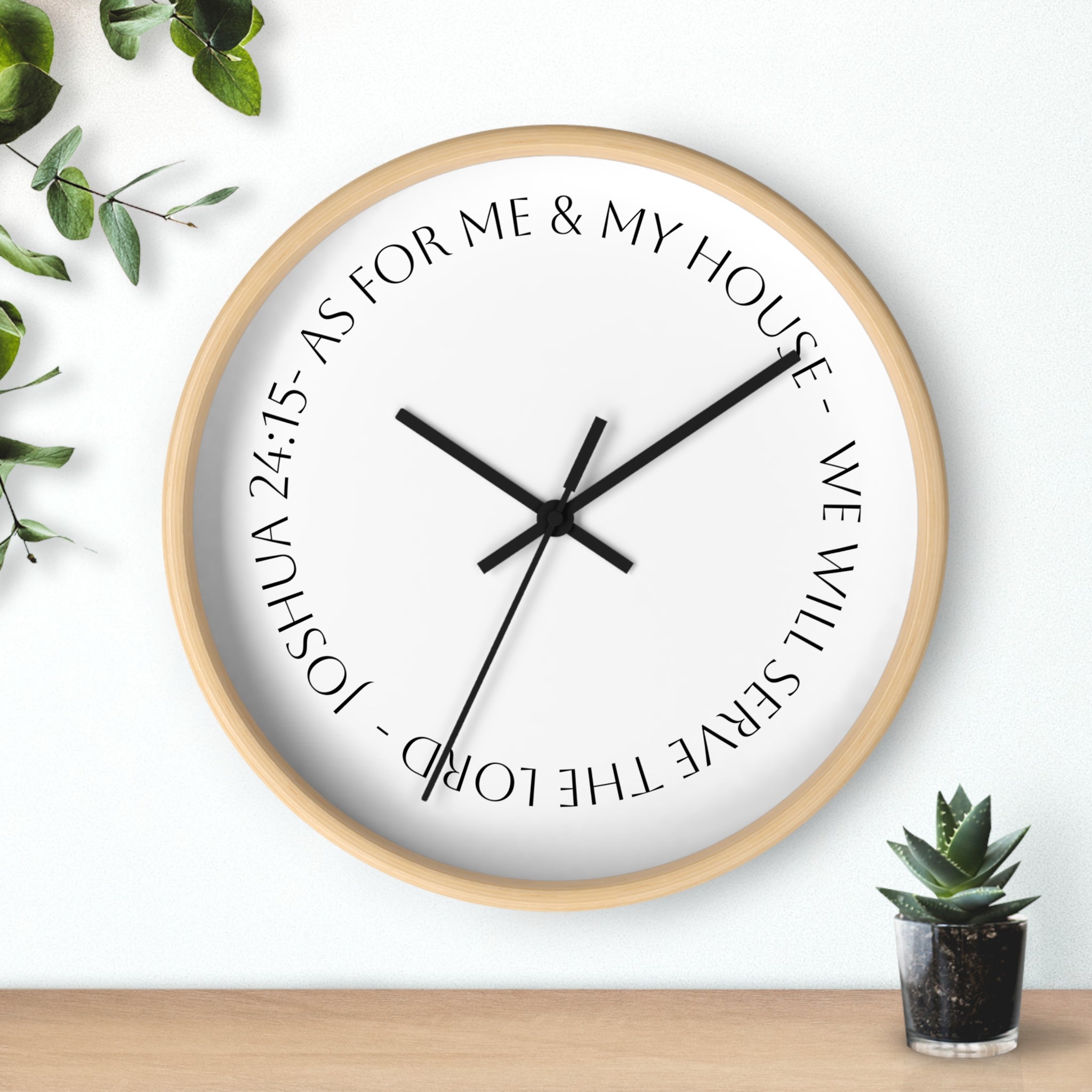 Wall Clock — Joshua 24:15 Scripture Decorative Wall Clock