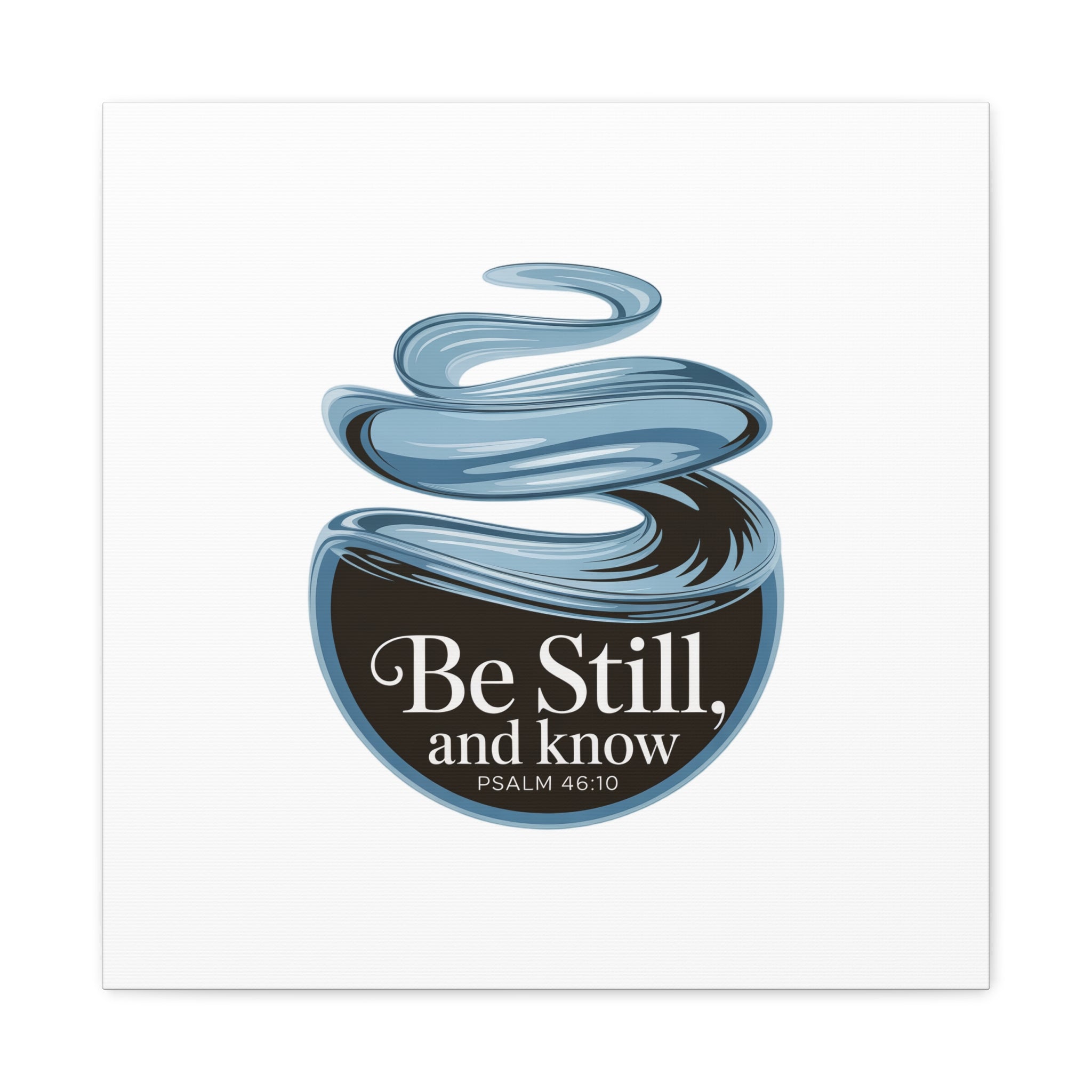 Be Still & Know Canvas Wall Art — Minimal Heart Quote Stretched Matte Canvas