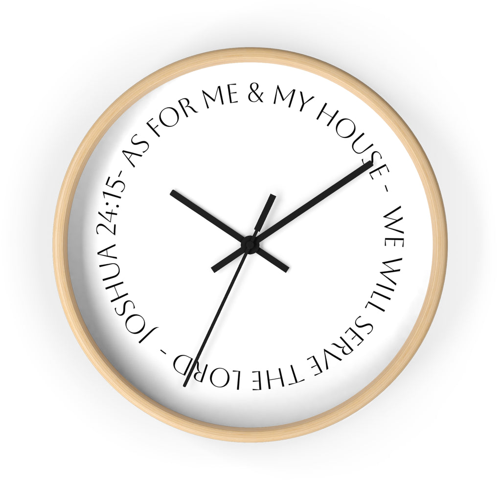 Wall Clock — Joshua 24:15 Scripture Decorative Wall Clock