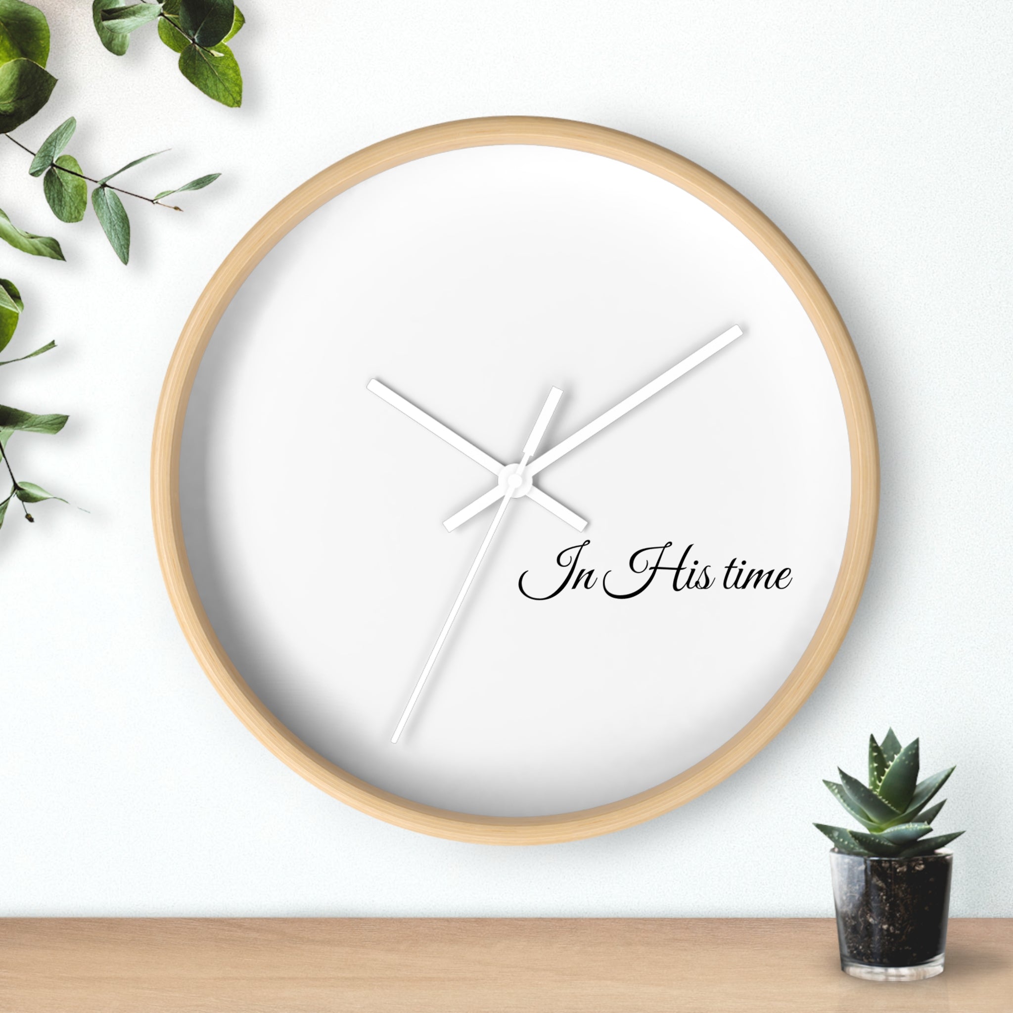 In His Time Wall Clock — Minimalist Bible Scripture Clock
