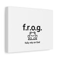 Frog, Fully Rely on God - Christian Canvas Wall Art