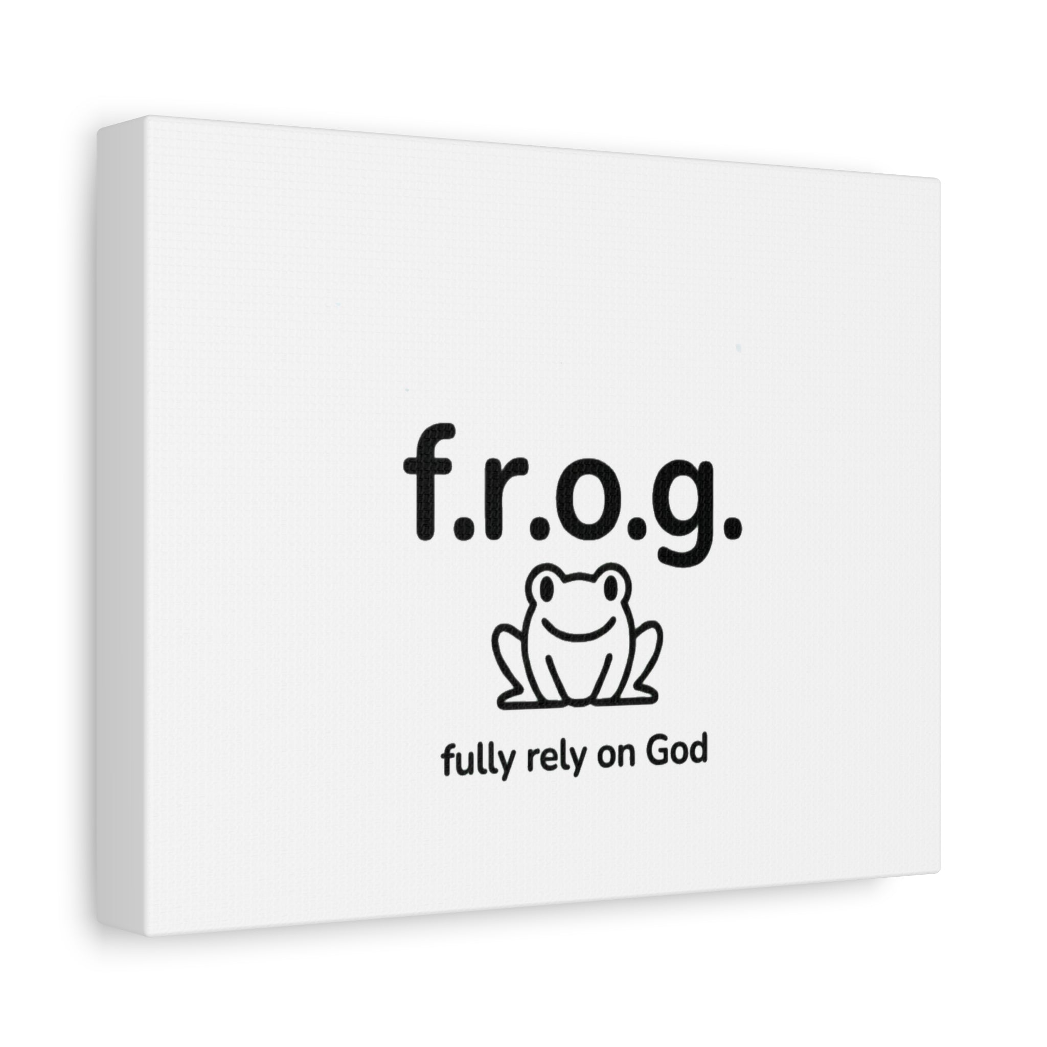 Frog, Fully Rely on God - Christian Canvas Wall Art