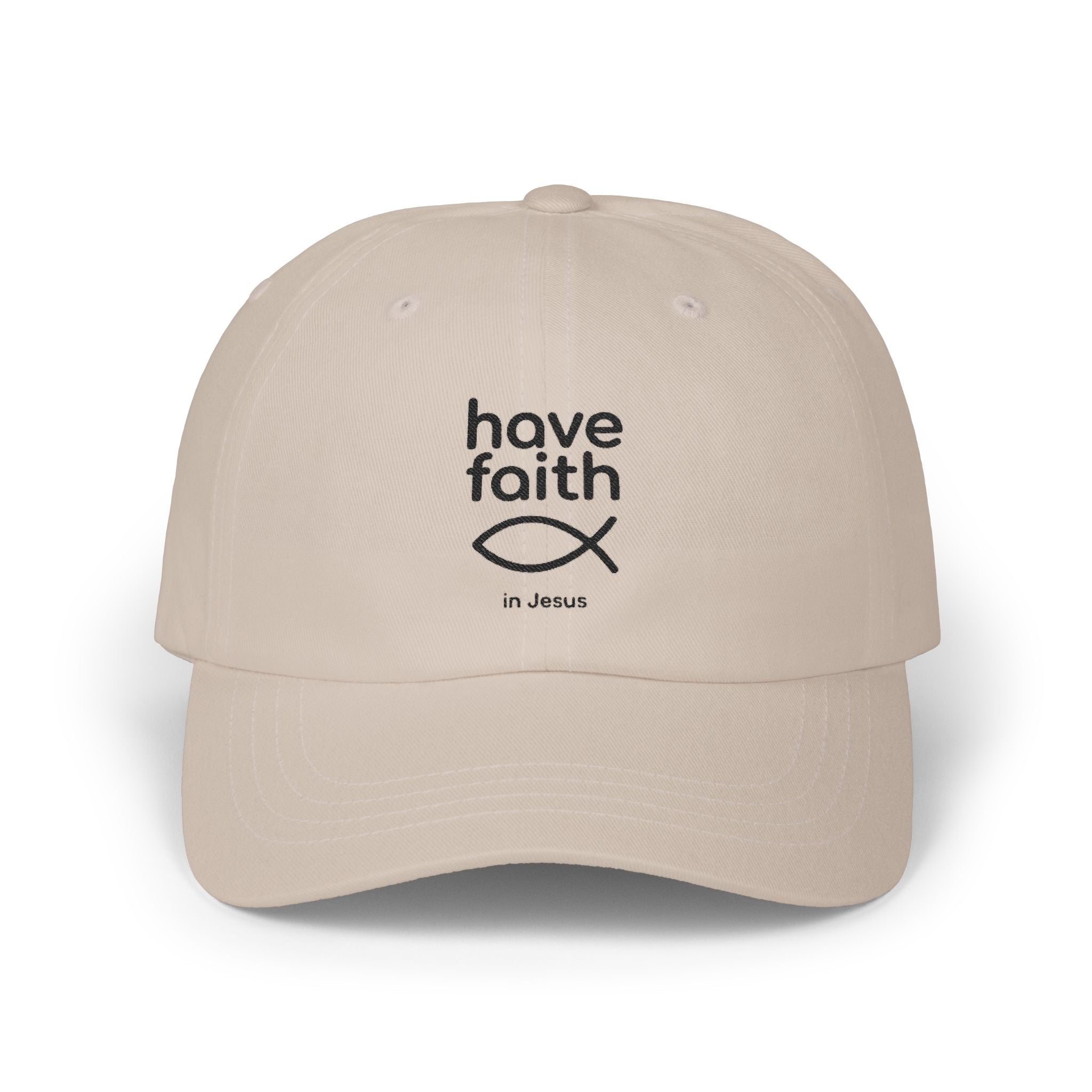 Have Faith Dad Cap — Christian Baseball Hat with Ichthys Fish