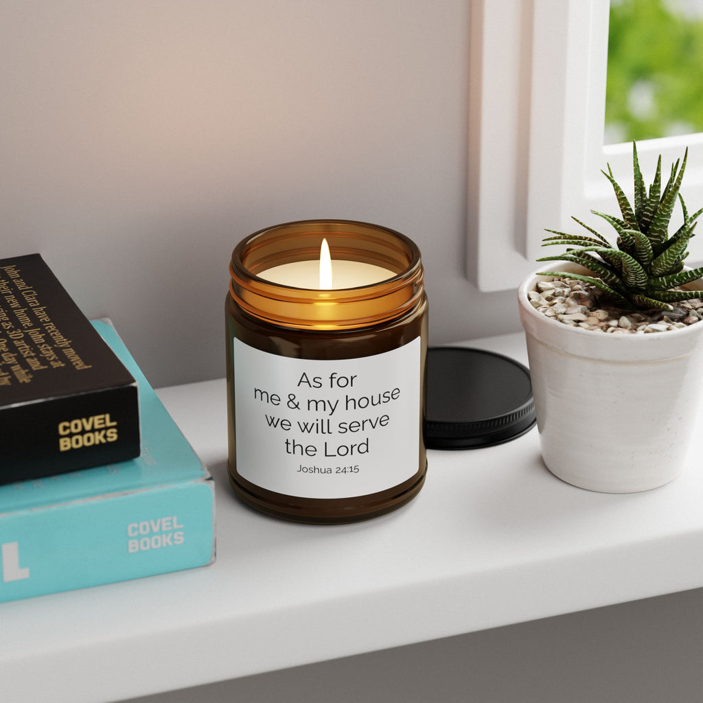 "As For Me & My House..." (Joshua 24:15)  — Scripture in Plain Text Soy Candle