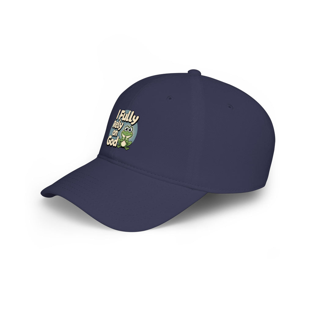 I Fully Rely on God Frog Cap - Low Profile Baseball Hat, Christian Faith Baseball Cap