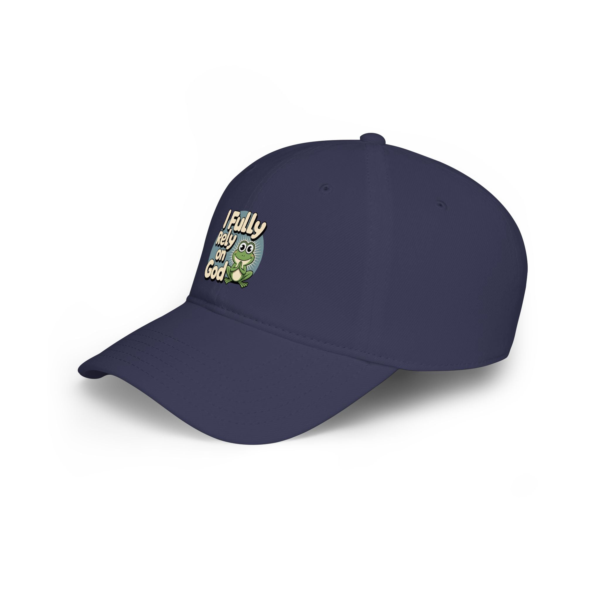 I Fully Rely on God Frog Cap - Low Profile Baseball Hat, Christian Faith Baseball Cap
