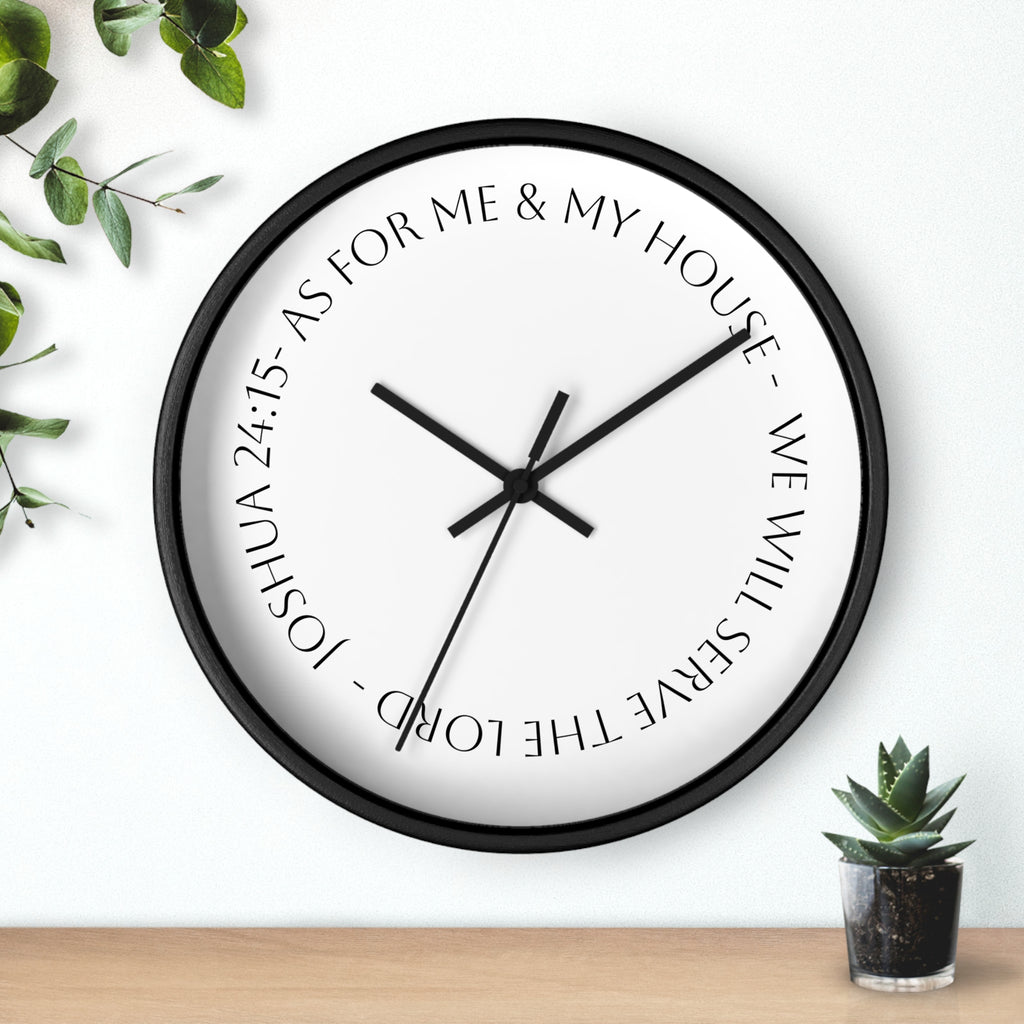 Wall Clock — Joshua 24:15 Scripture Decorative Wall Clock