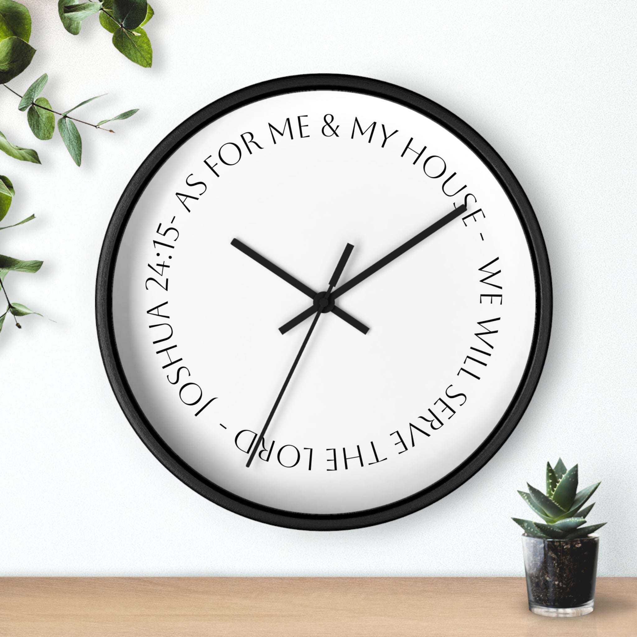 Wall Clock — Joshua 24:15 Scripture Decorative Wall Clock