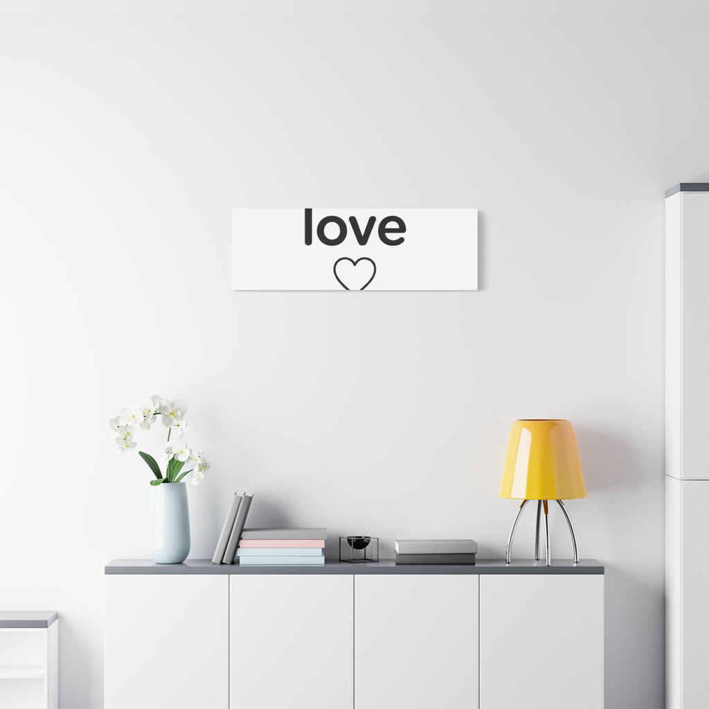 Canvas Wall Art — "love" Heart with "never ends cor. 129" Minimalist Print