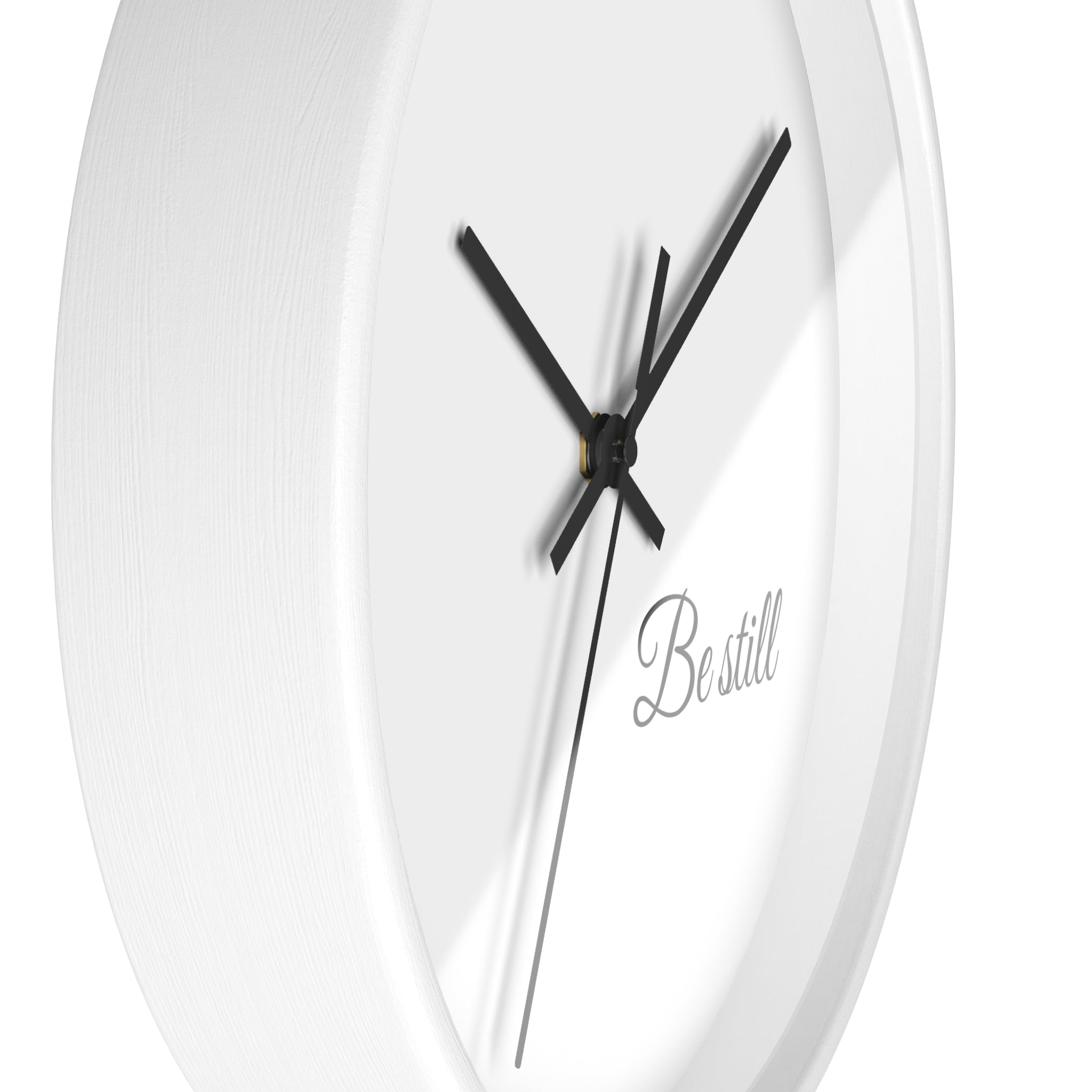 Be Still Wall Clock — Minimalist Bible Scripture Clock