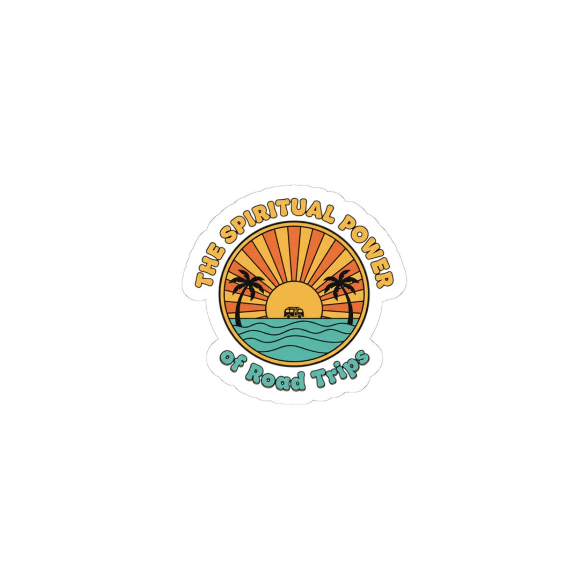 Spiritual Power of Road Trips Sticker | 70s Sunset Retro Palm Vintage