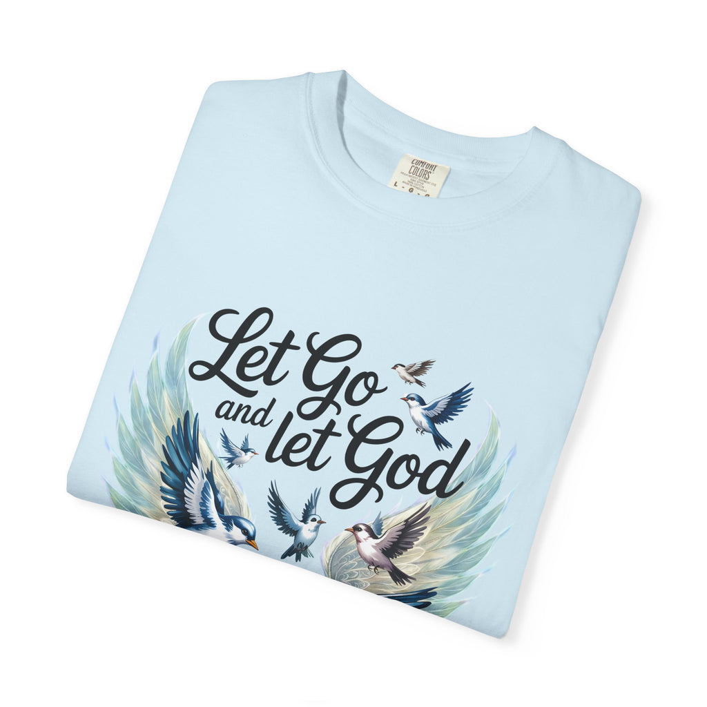 Angel Wings Graphic T-Shirt — Pastel Blue Feather Back Print