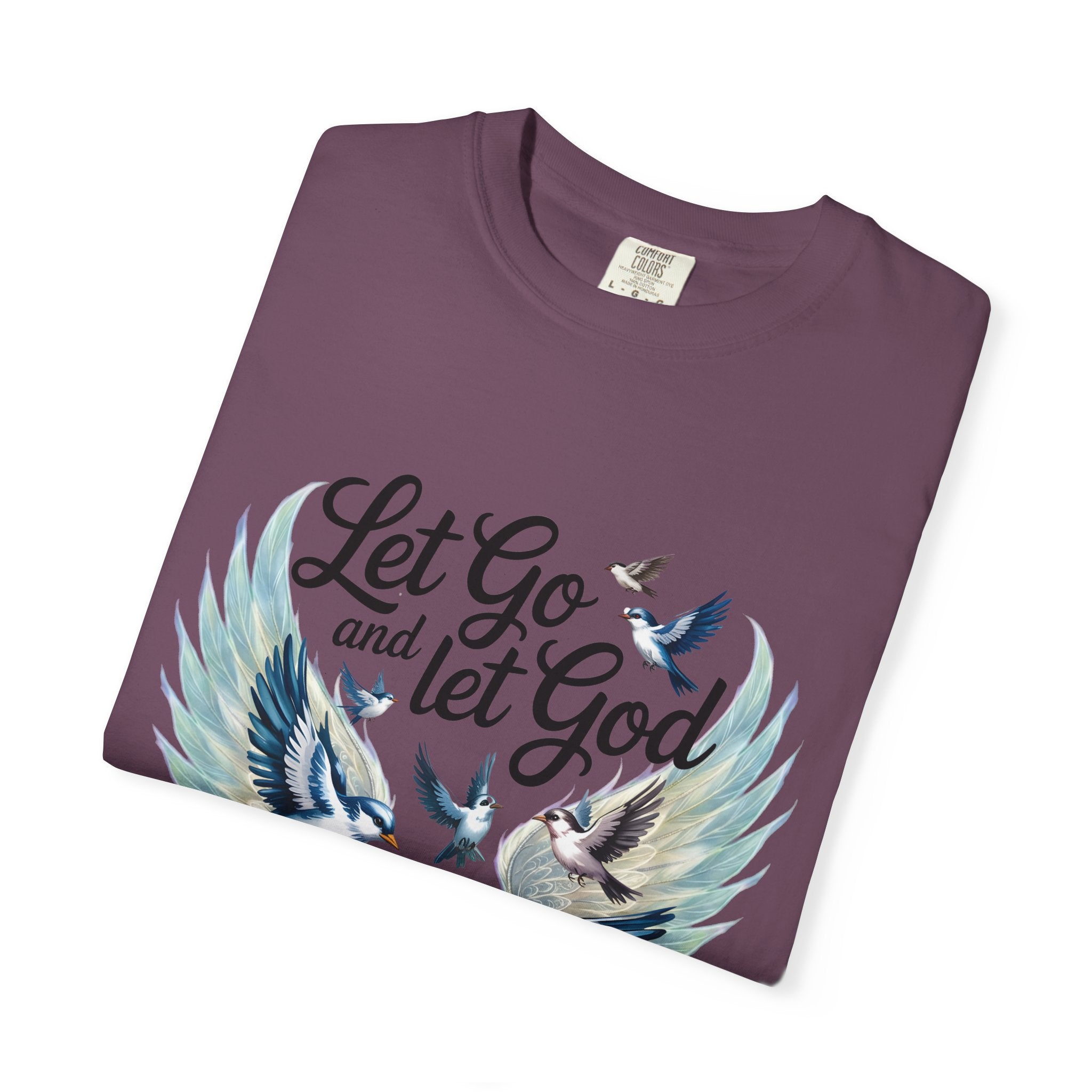 Angel Wings Graphic T-Shirt — Pastel Blue Feather Back Print