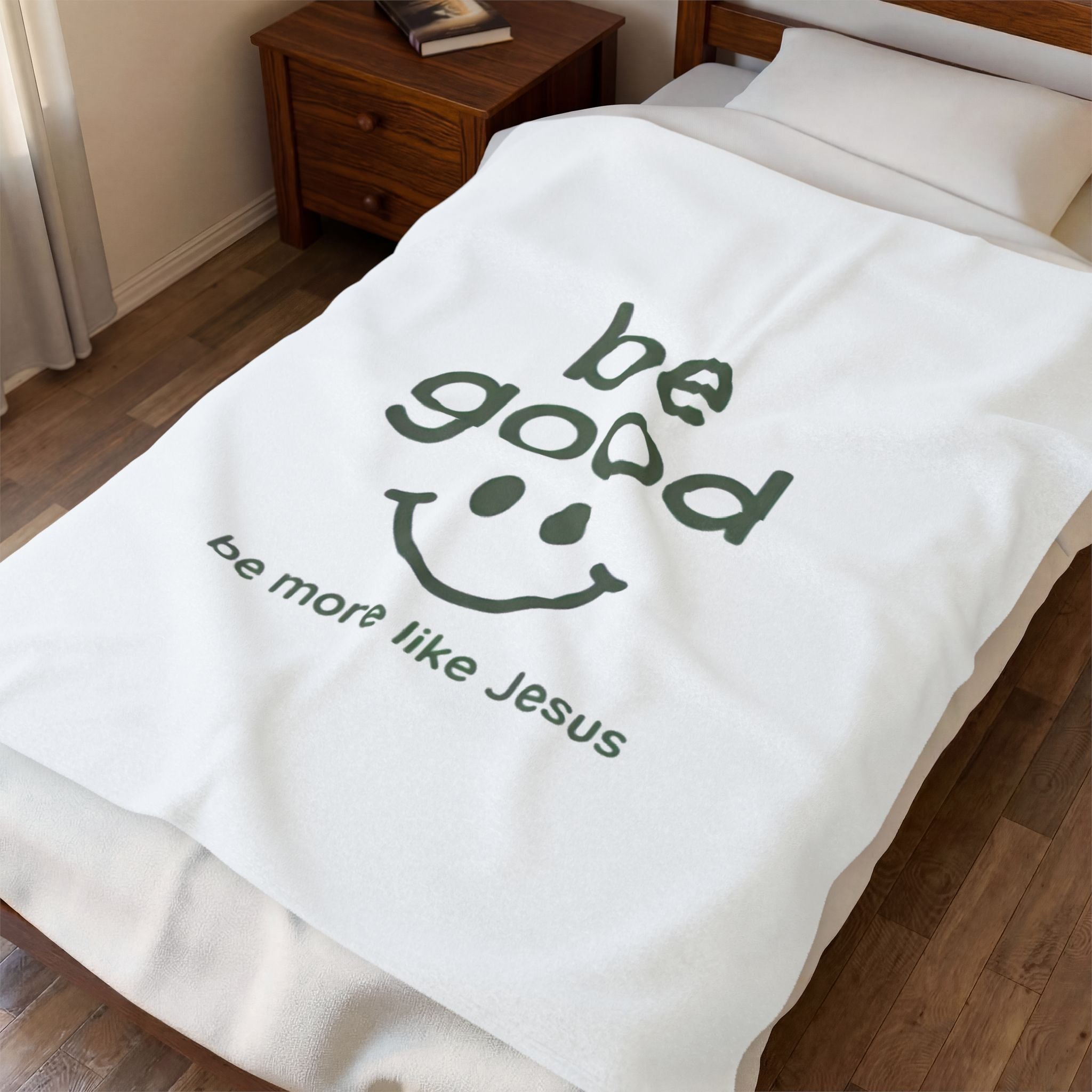 Velveteen Plush Blanket — “Be Good (Be More Like Jesus)” Inspirational Throw