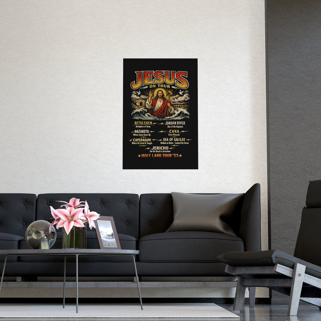 Jesus on Tour Matte Poster — Christian Map Tour Art (Places Jesus Visited)