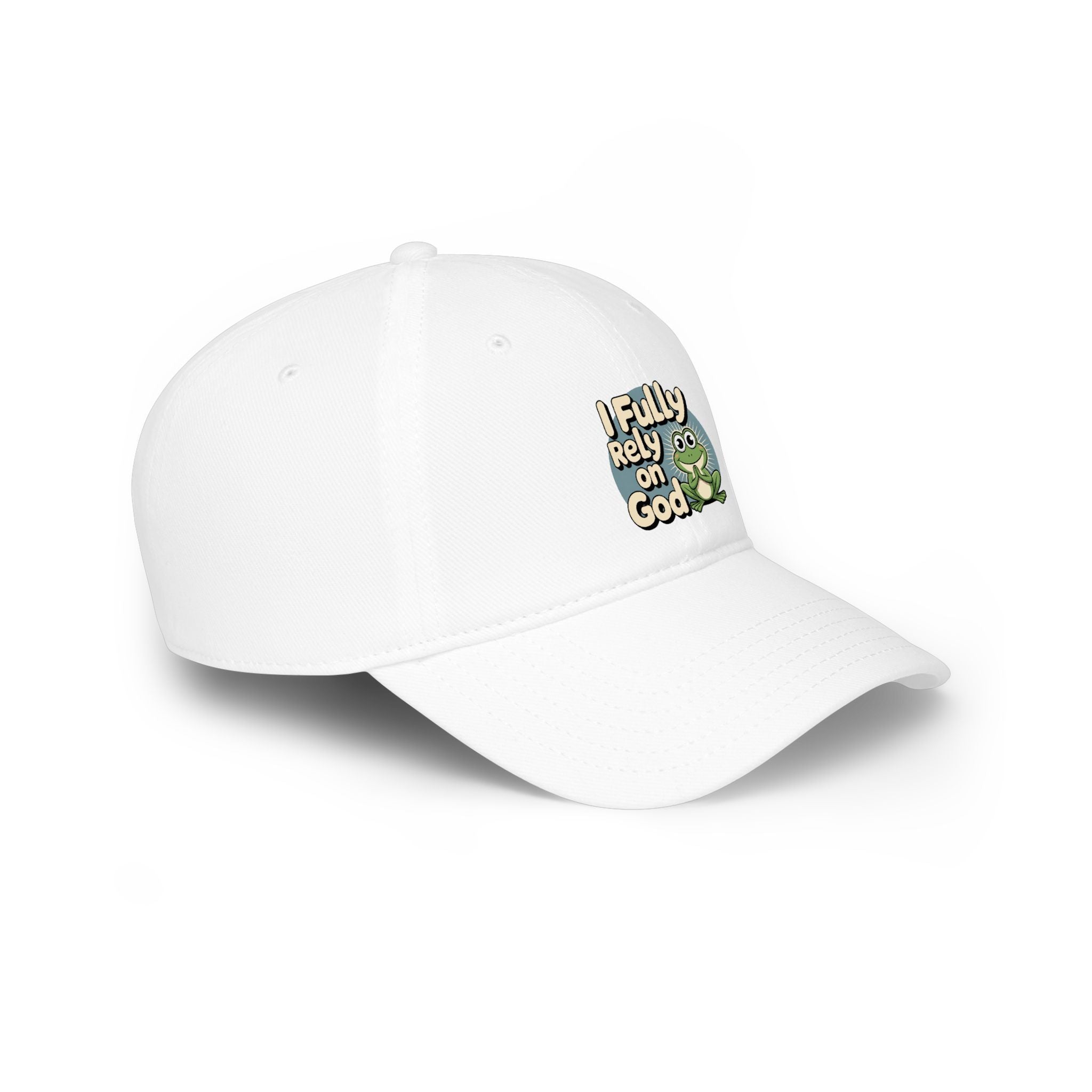 I Fully Rely on God Frog Cap - Low Profile Baseball Hat, Christian Faith Baseball Cap