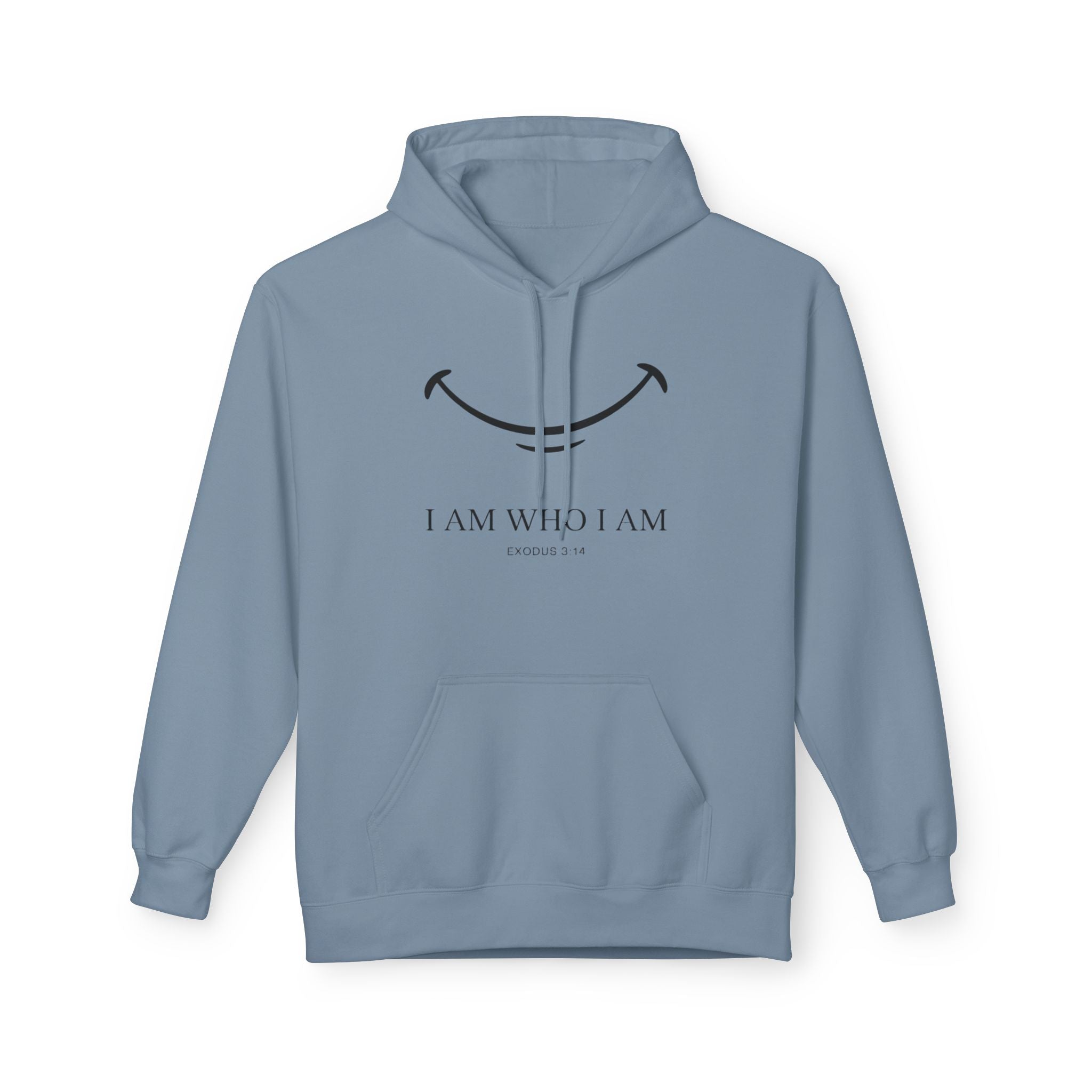 Hoodie — "I Am Who I Am" Minimalist Inspirational Pullover