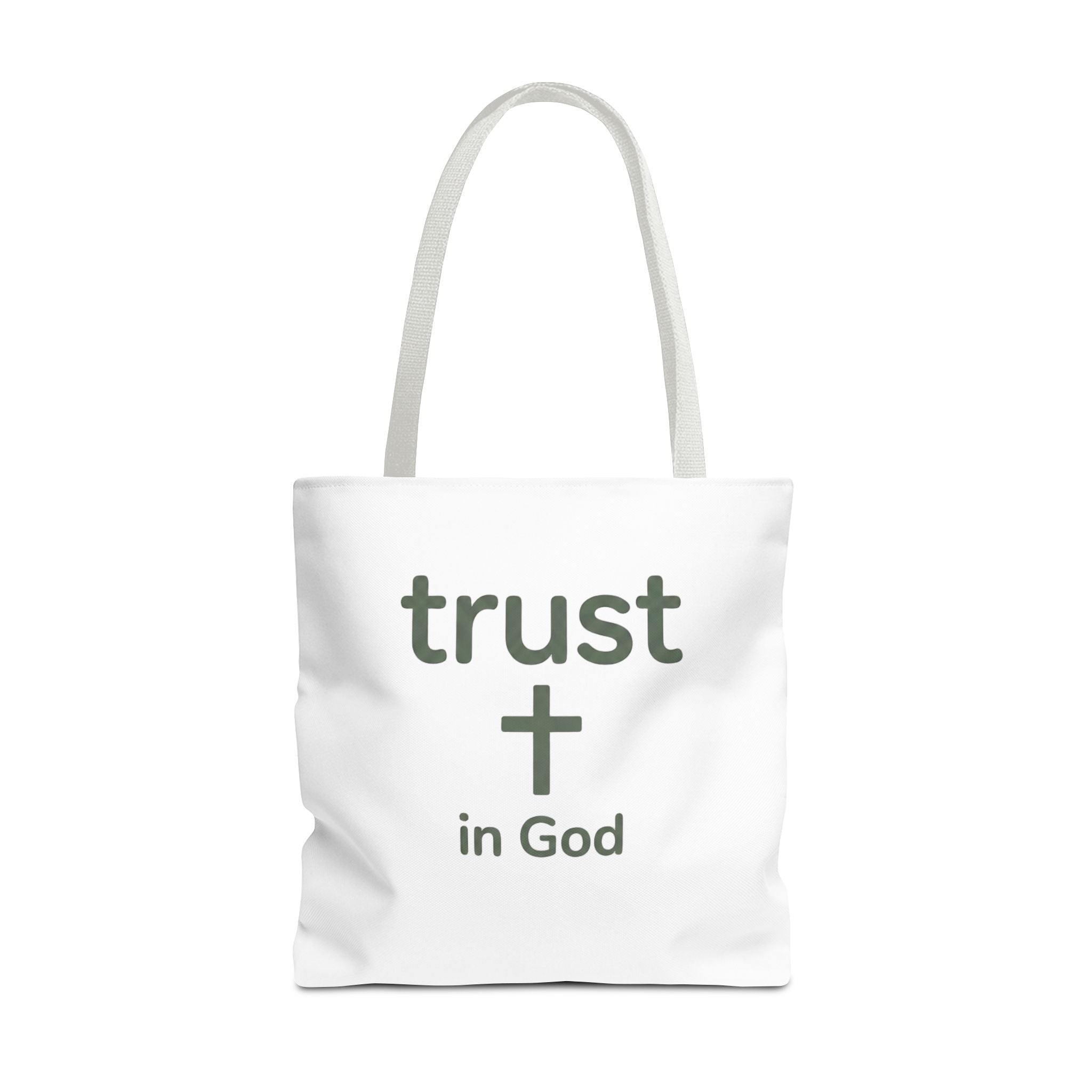 Faith Tote Bag — "Trust in God" Canvas Carryall with Cross