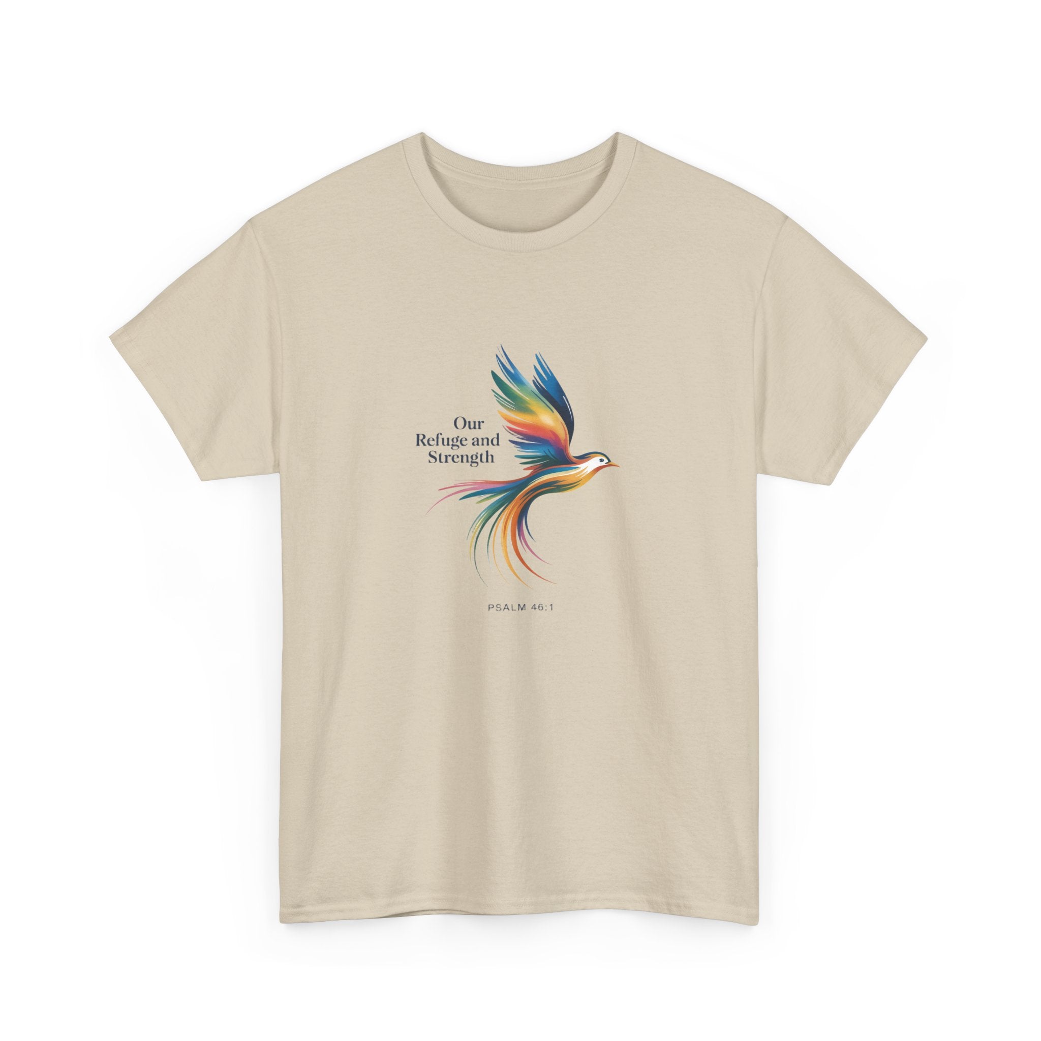 Psalm Bird Tee — "Our Refuge and Our Strength" Christian T-Shirt
