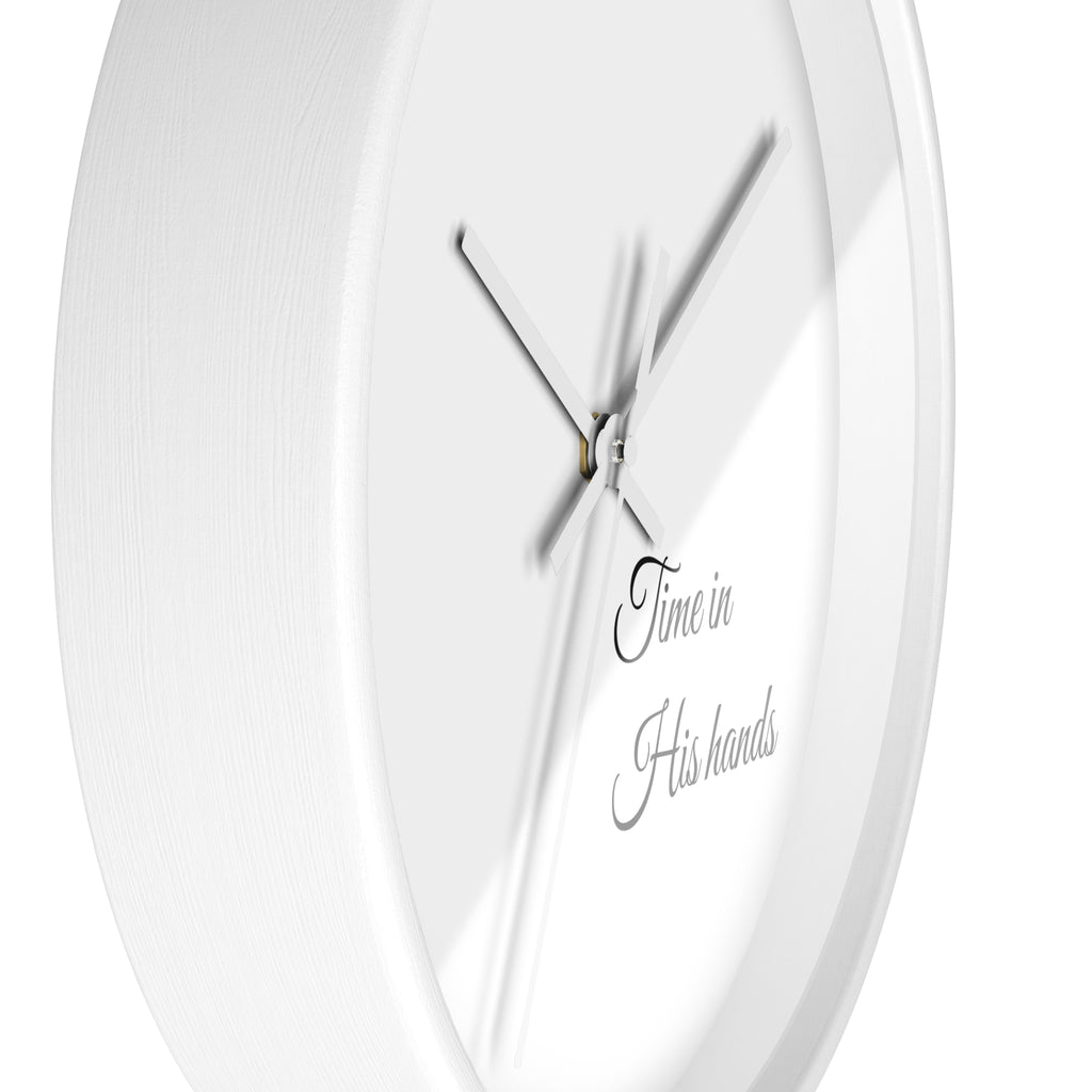 “Time in His hands” Wall Clock — Minimalist Bible Scripture Clock