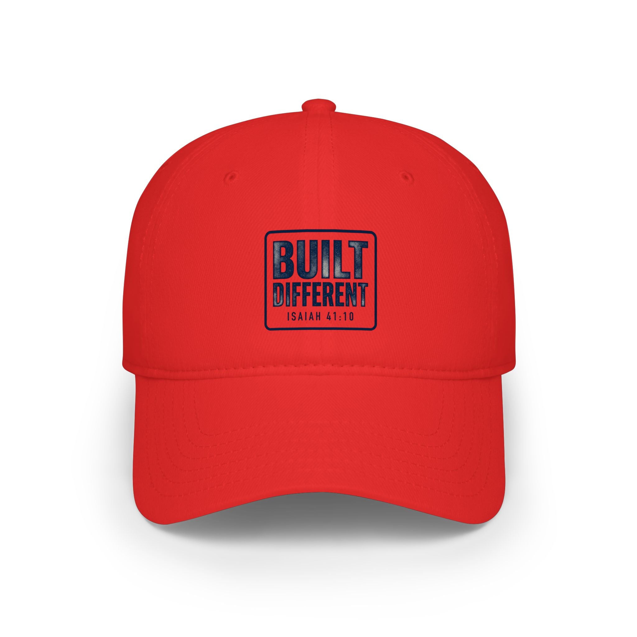 Built Different Baseball Cap — Low Profile Red Dad Hat with 'Built Different' Patch