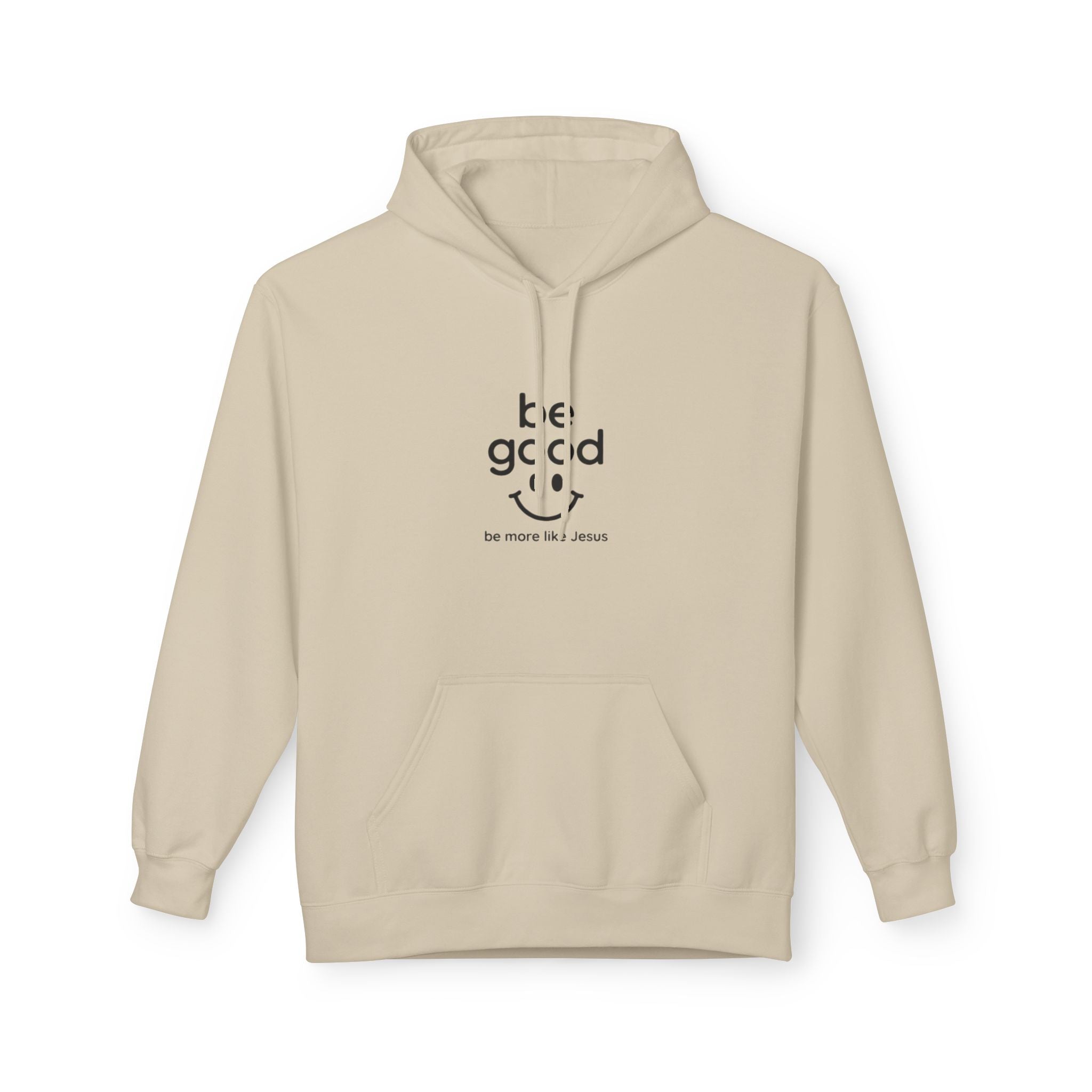 Hoodie — "Be Good" Minimalist Smiley Graphic Pullover