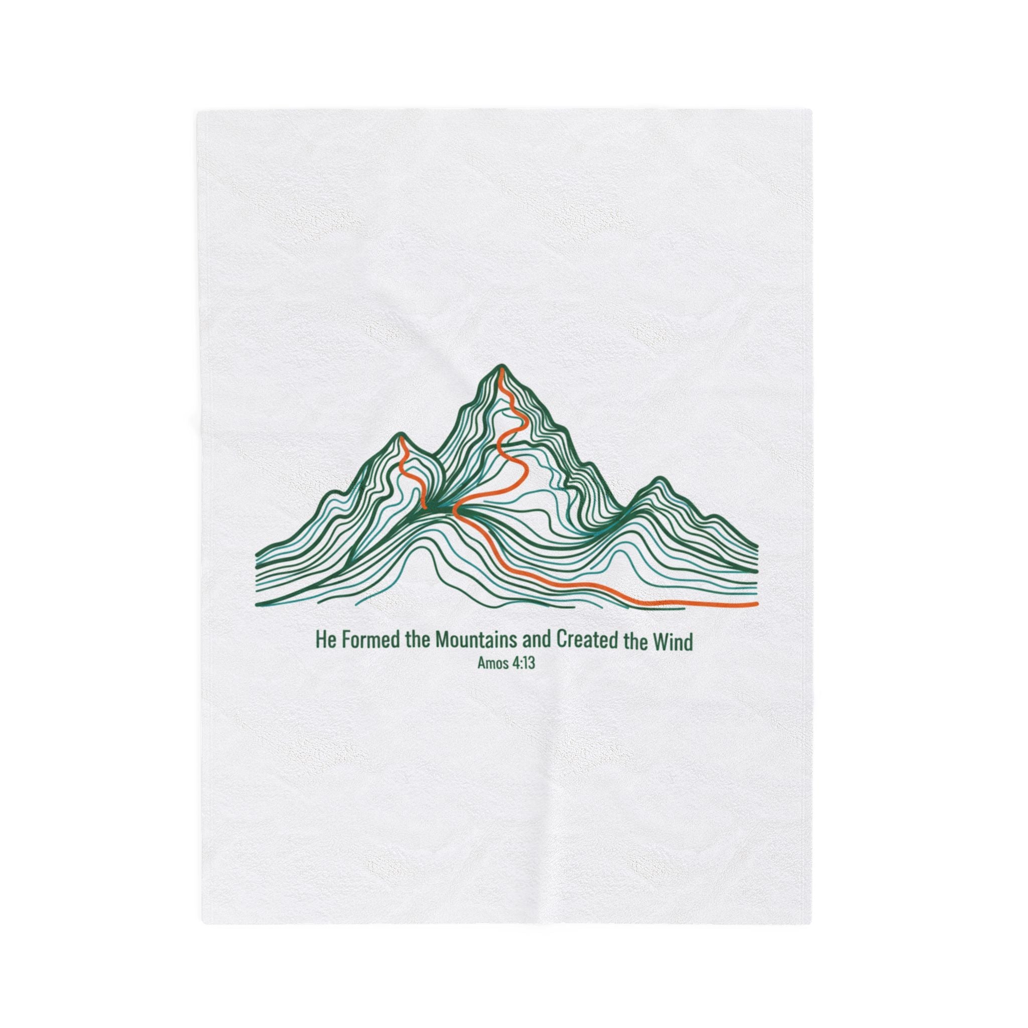 He Formed the Mountains Contour Design Blanket | topographic map print, contour line