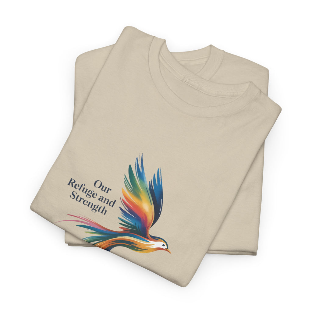 Psalm Bird Tee — "Our Refuge and Our Strength" Christian T-Shirt