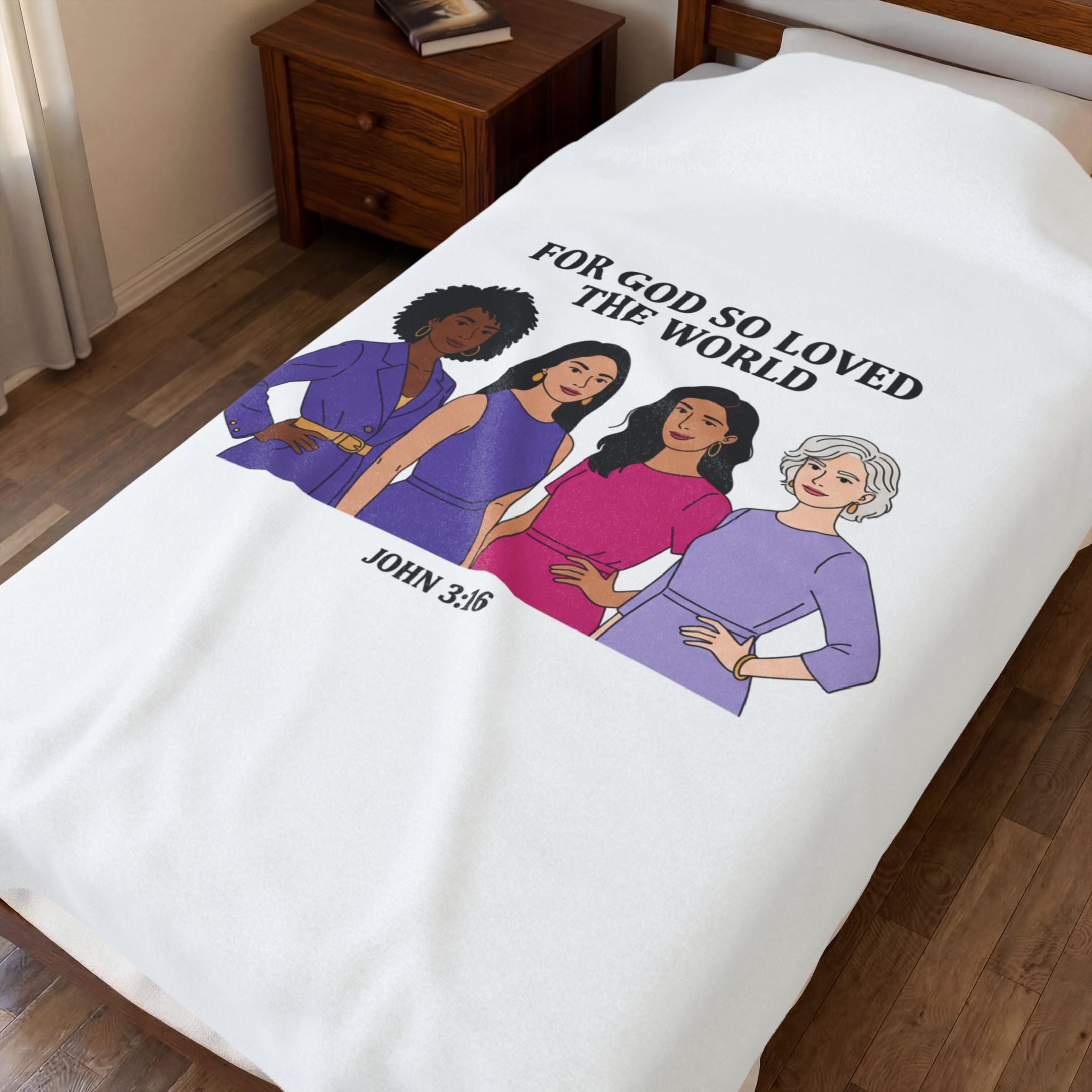 For God So Loved The World Blanket | IWD Feminist Empowerment, Equality Design