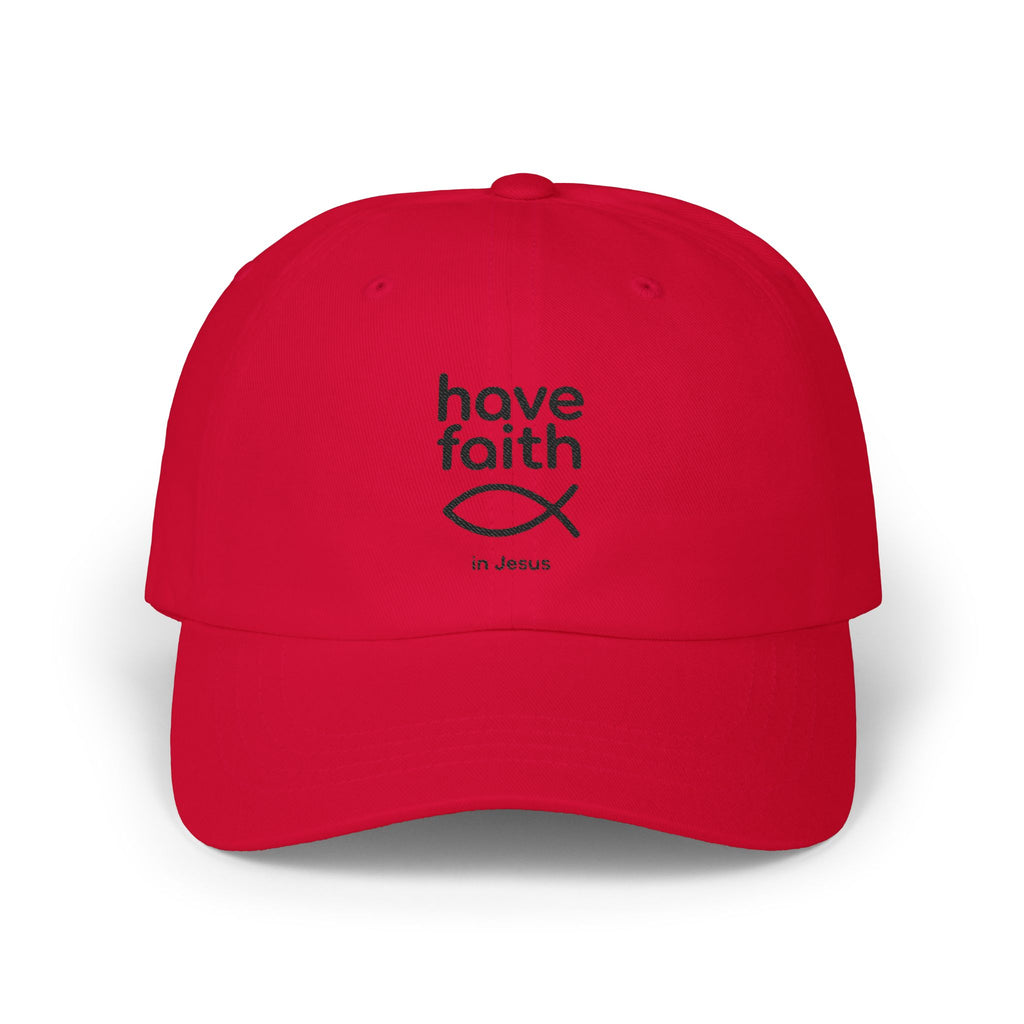 Have Faith Dad Cap — Christian Baseball Hat with Ichthys Fish