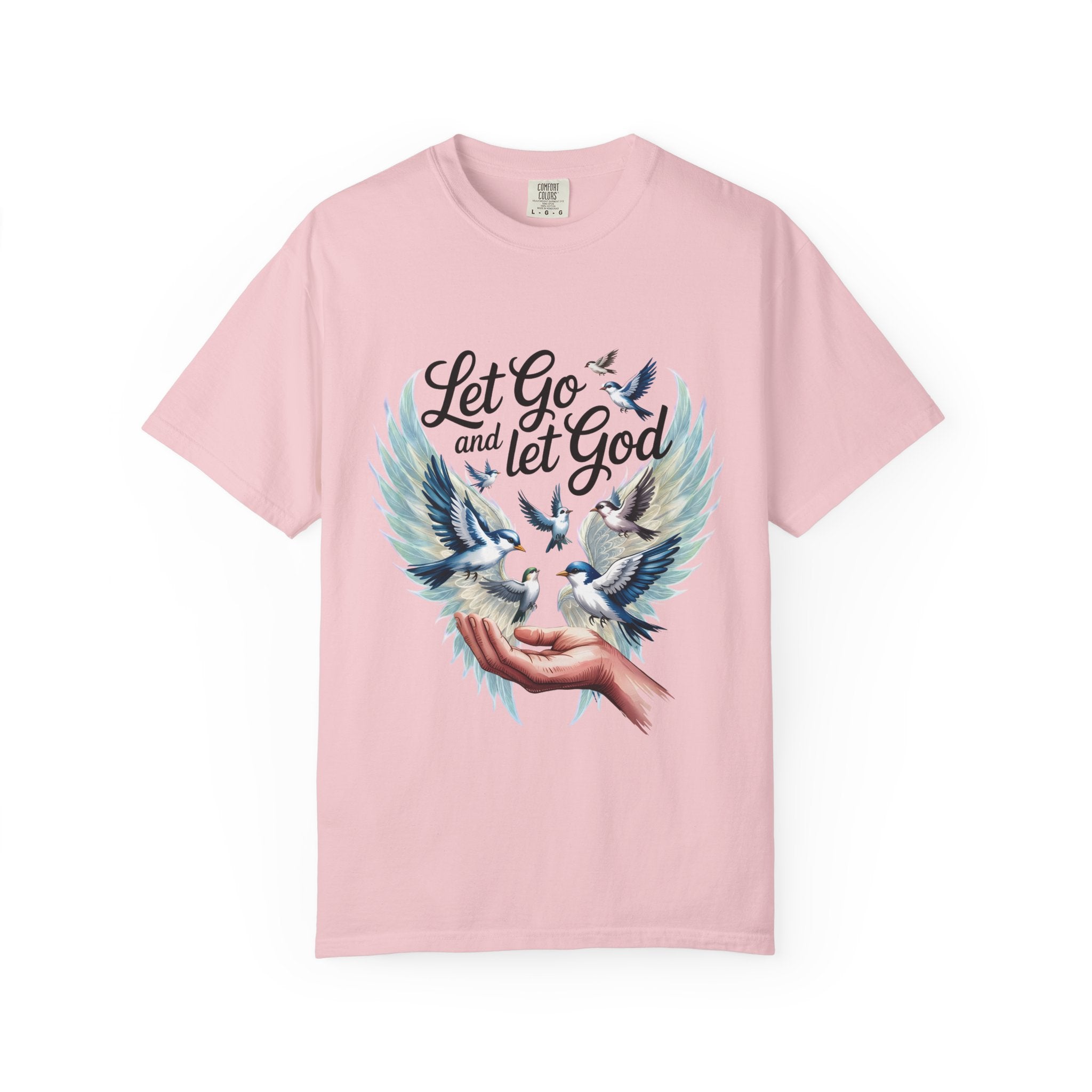 Angel Wings Graphic T-Shirt — Pastel Blue Feather Back Print