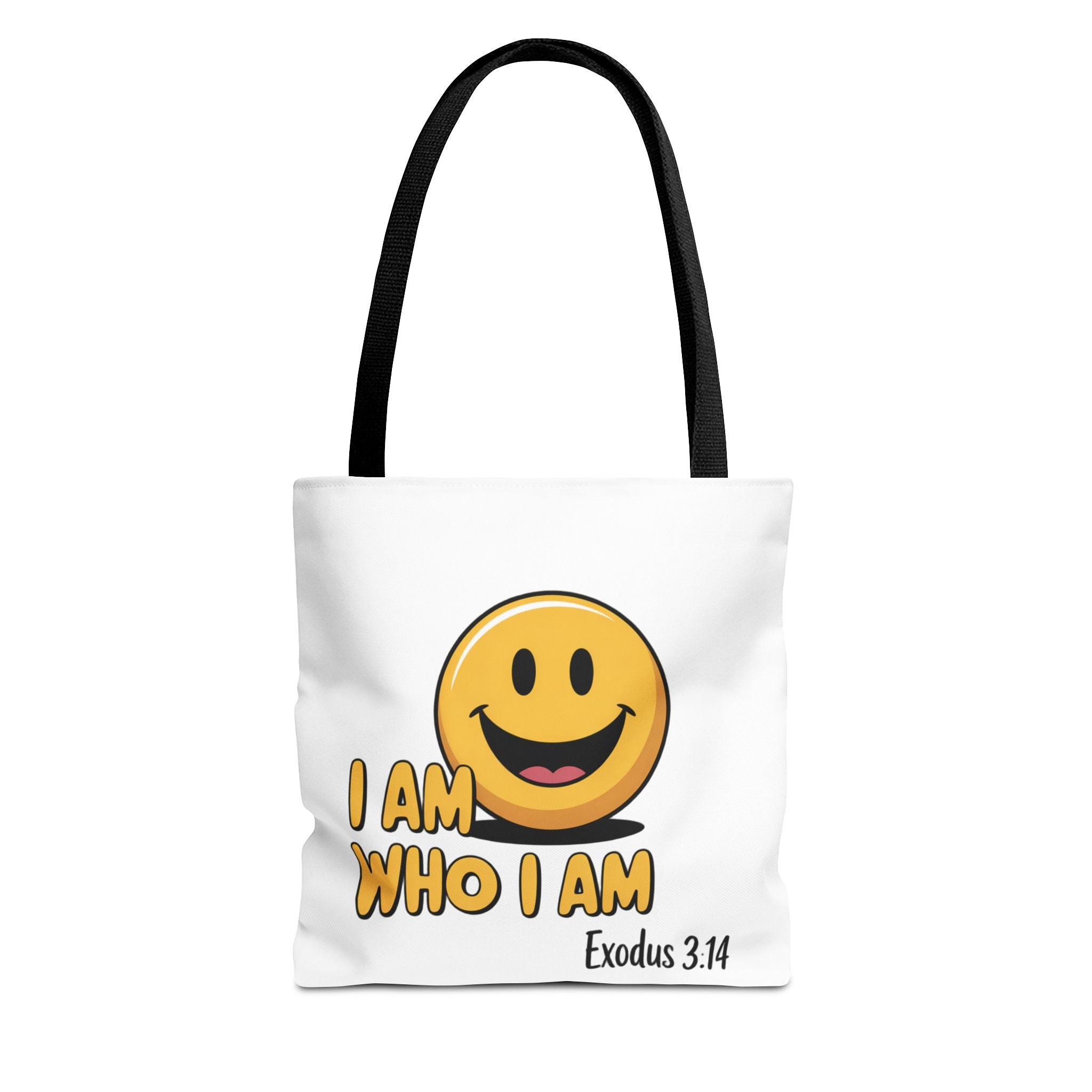 I Am Who I Am Tote Bag – Smiley Faith Design (Exodus 3:14)