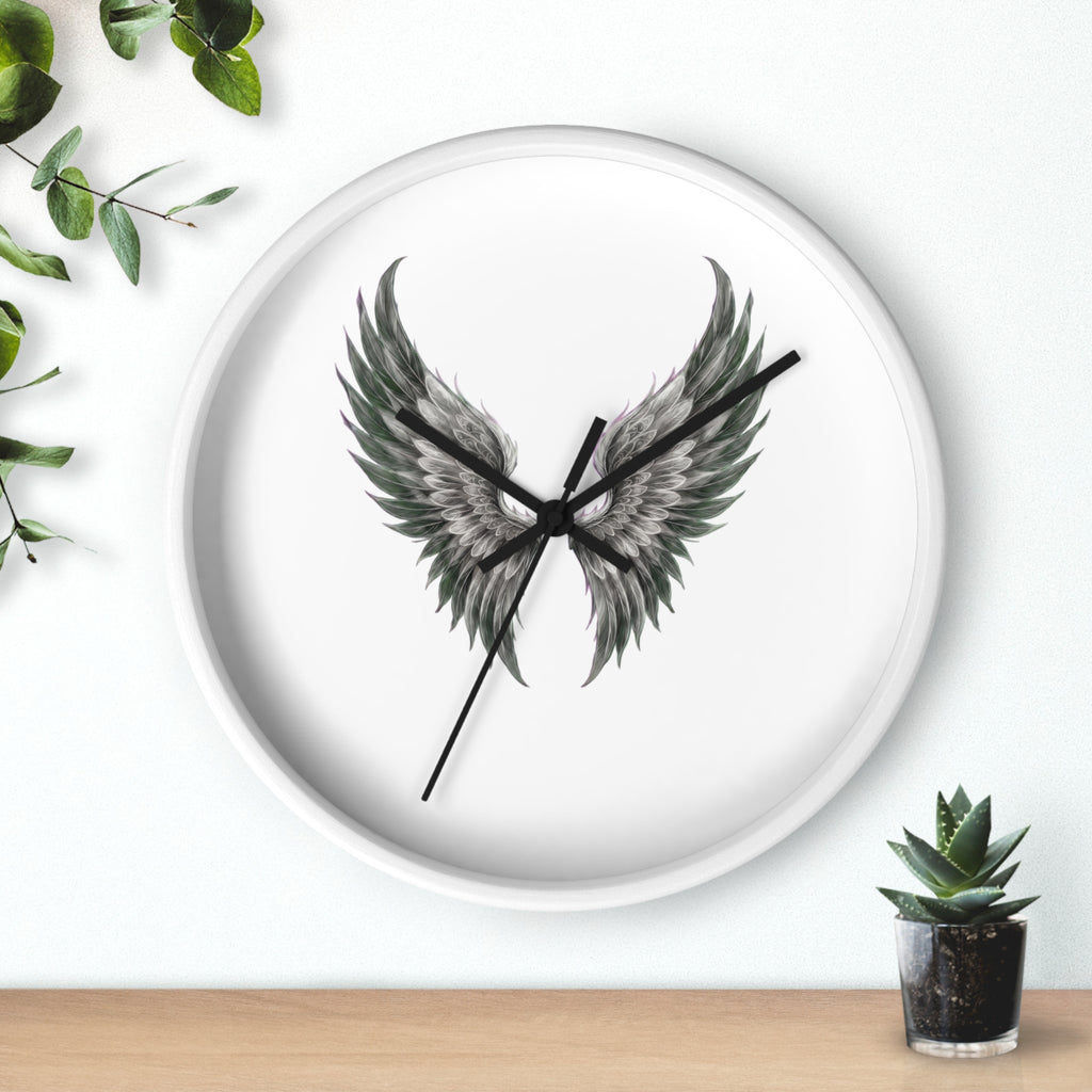 Angel Wings Wall Clock — Minimal Feathered Wing Timepiece