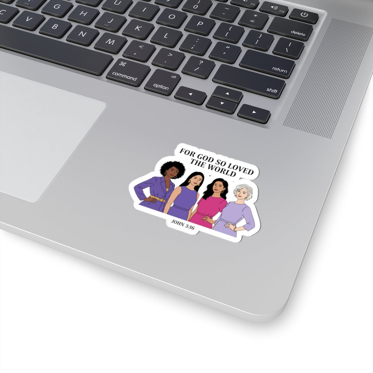 For God So Loved the World Cut Sticker | IWD feminist slogan, equality design