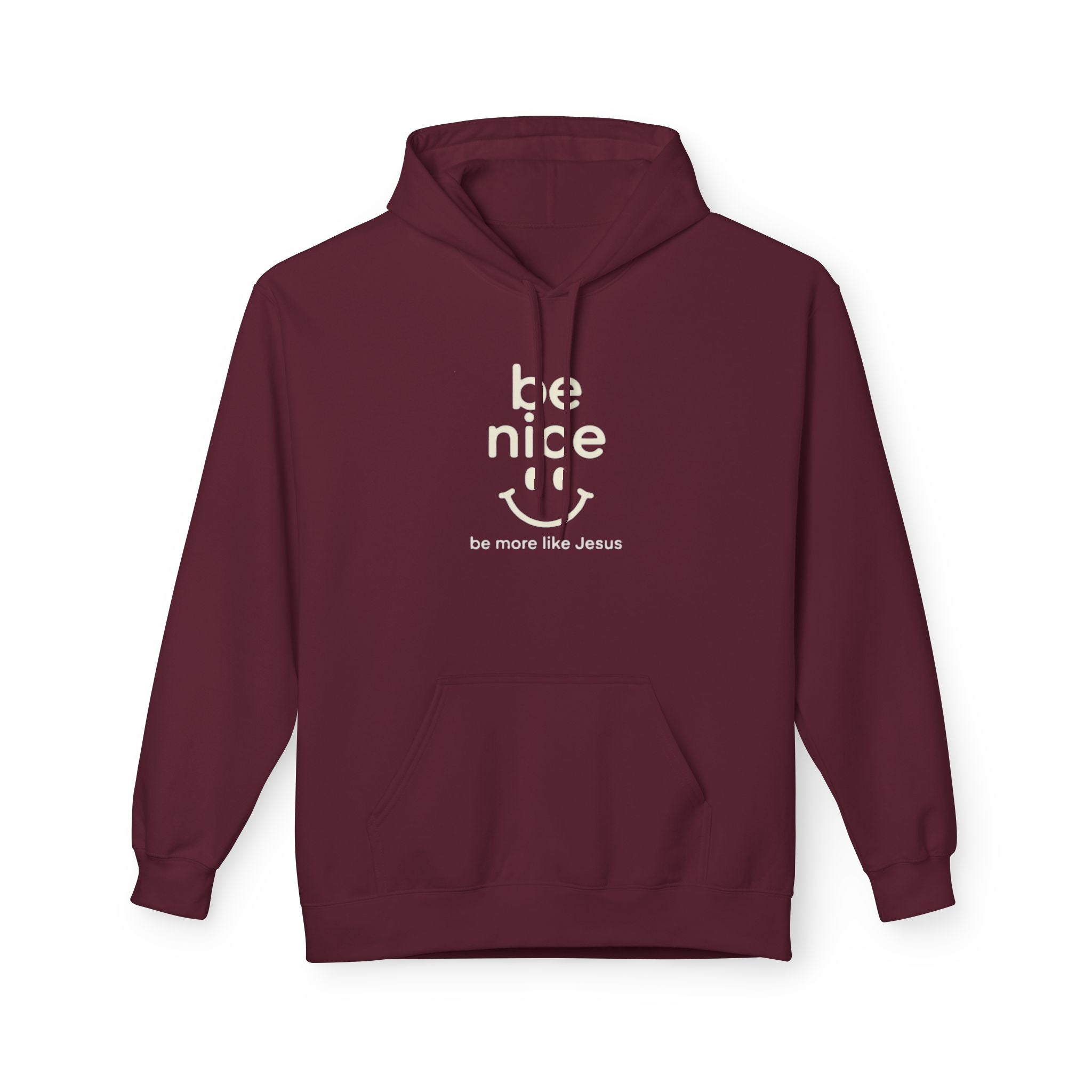 Be Nice Hoodie — Minimal Kindness Graphic Fleece Hoodie