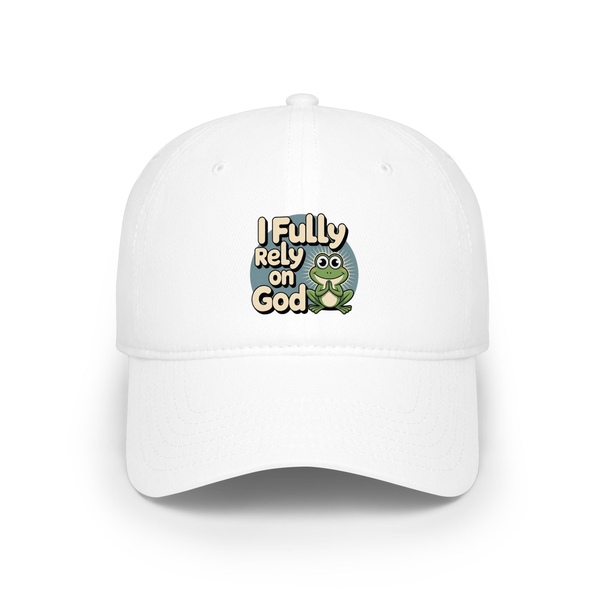 I Fully Rely on God Frog Cap - Low Profile Baseball Hat, Christian Faith Baseball Cap