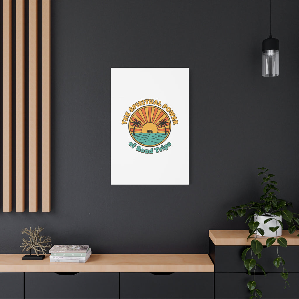 Spiritual Road Trips Canvas | 1970s Sunset Retro Palm Poster