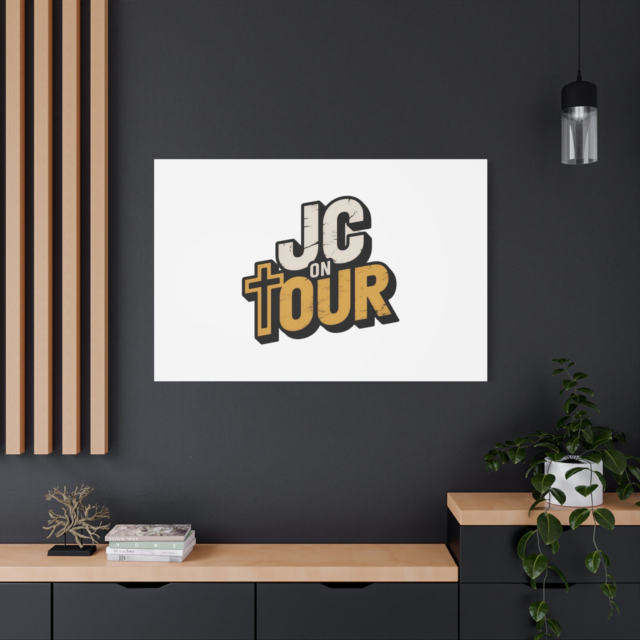 JC on Tour Matte Canvas Wall Art – Christian Faith-Inspired Stretched Canvas