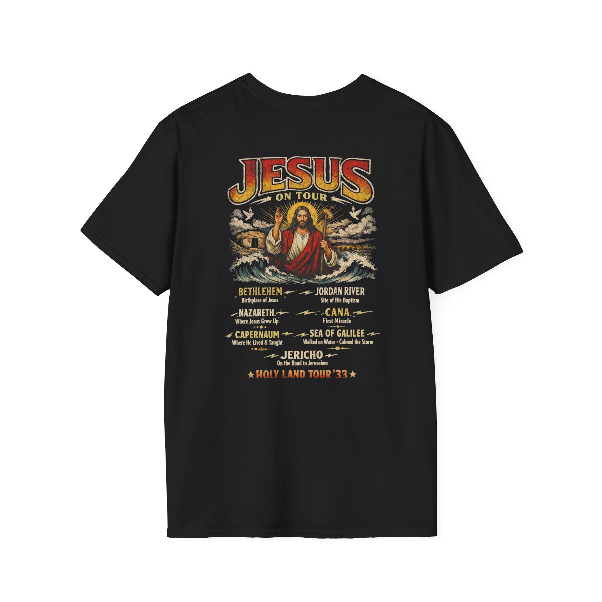 Jesus On Tour – Rock ’n’ Roll Christian Graphic T-Shirt