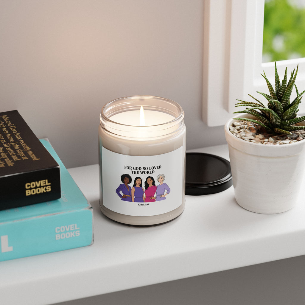For God So Loved The World Candle | Feminist Empowerment, IWD Typography