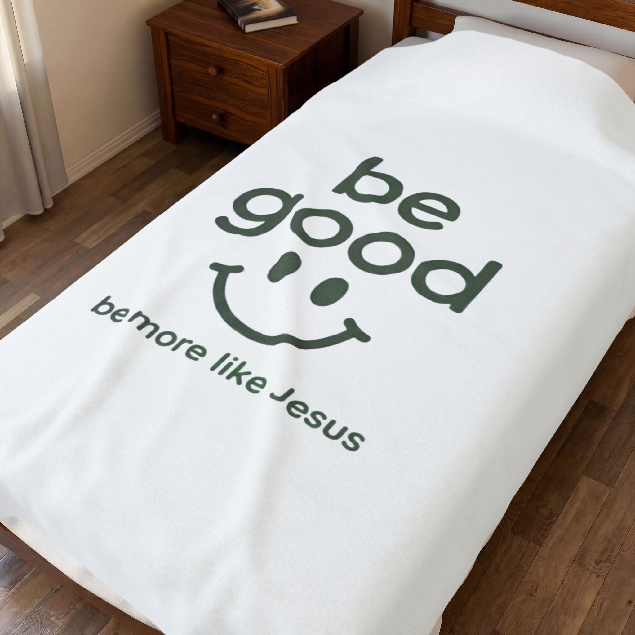 Velveteen Plush Blanket — “Be Good (Be More Like Jesus)” Inspirational Throw