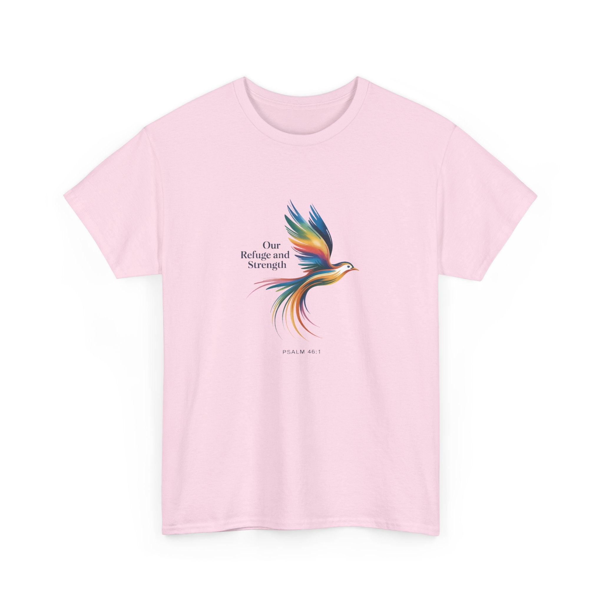 Psalm Bird Tee — "Our Refuge and Our Strength" Christian T-Shirt