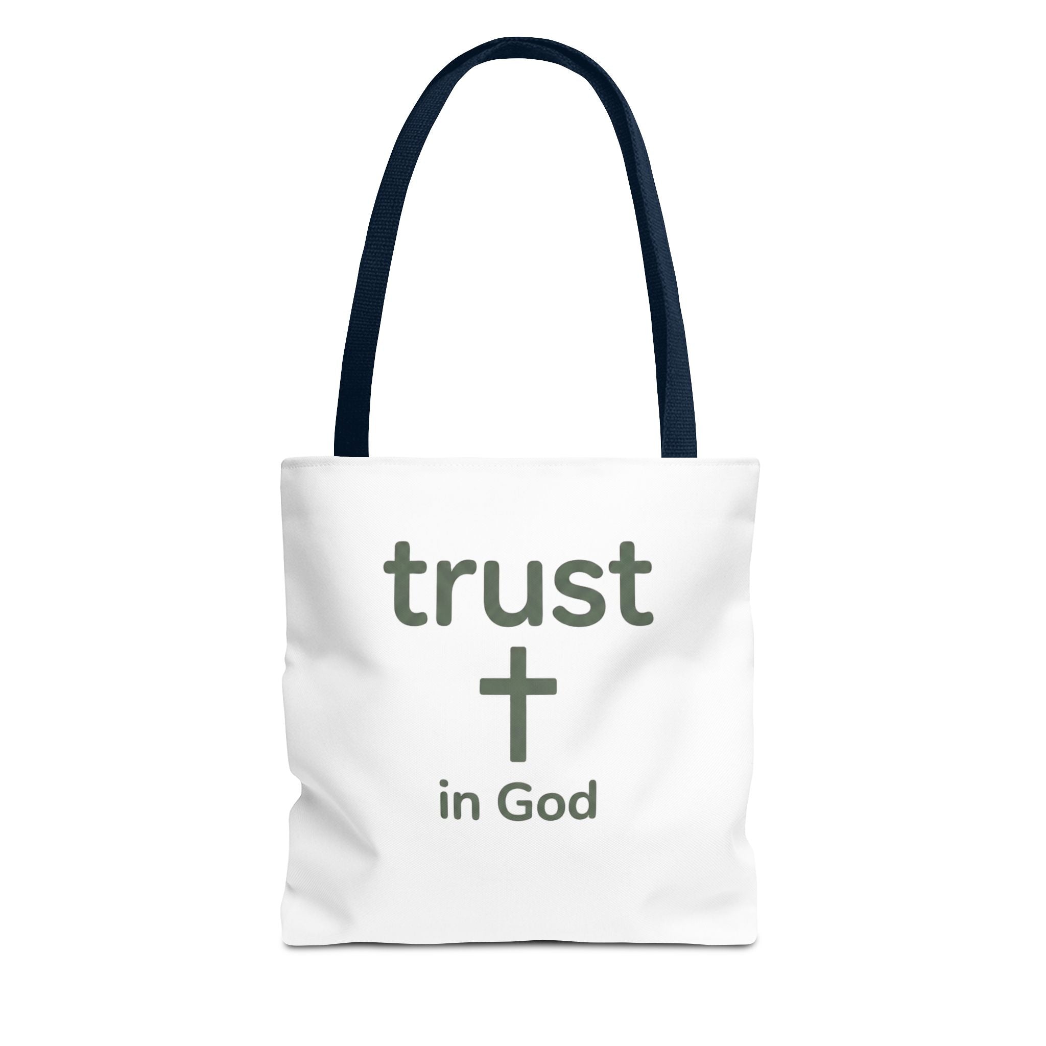 Faith Tote Bag — "Trust in God" Canvas Carryall with Cross
