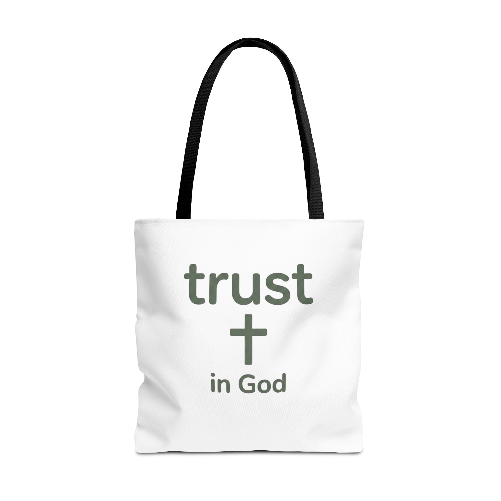 Faith Tote Bag — "Trust in God" Canvas Carryall with Cross