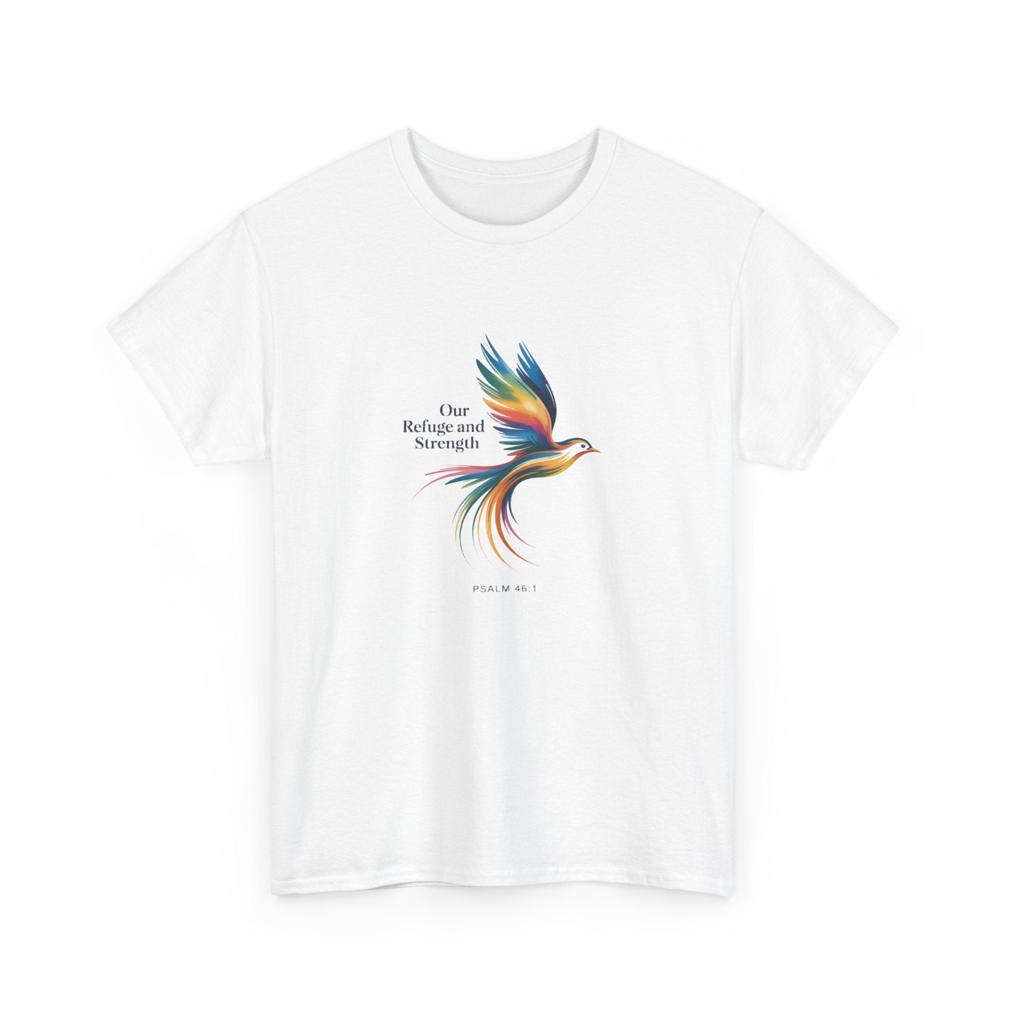 Psalm Bird Tee — "Our Refuge and Our Strength" Christian T-Shirt