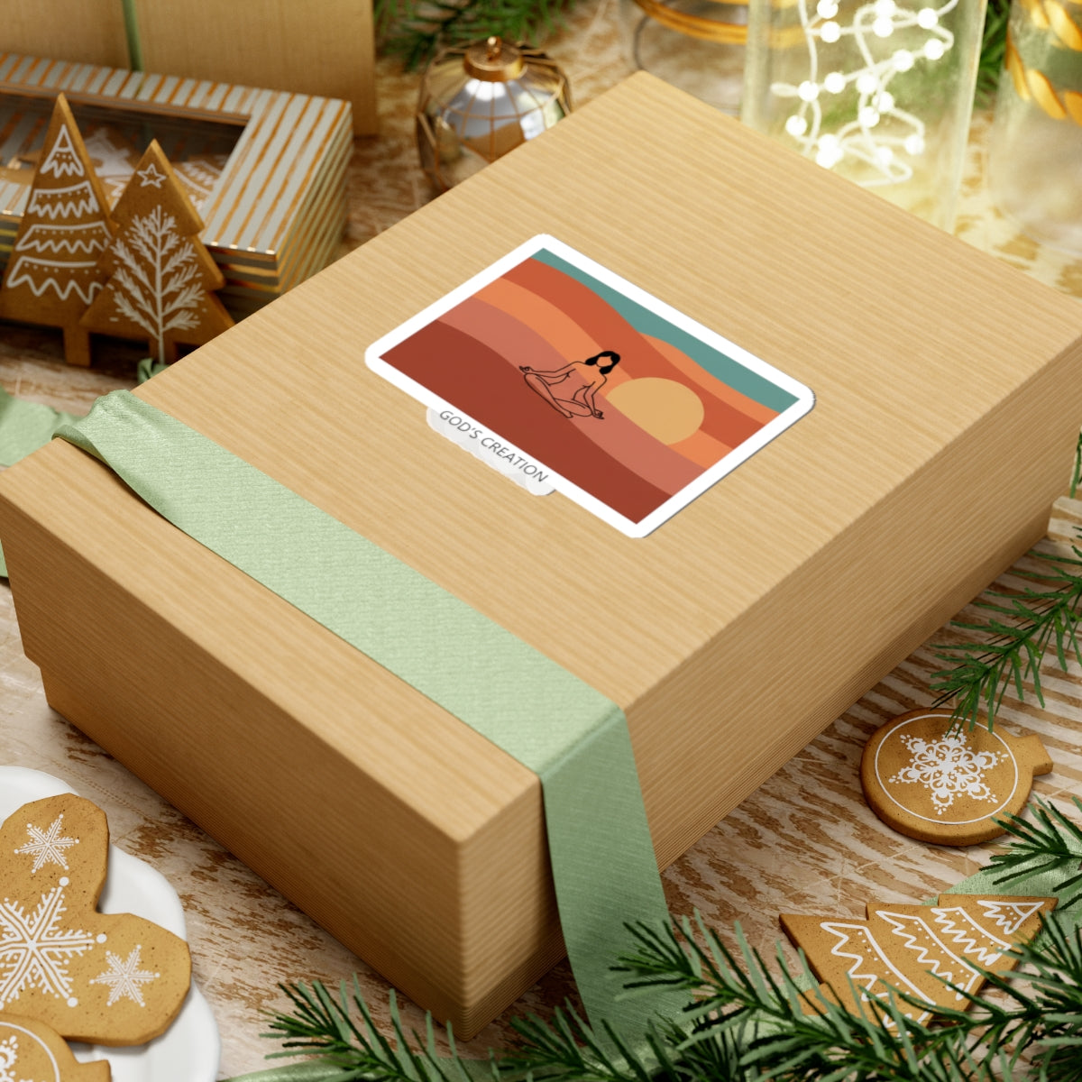God´s Creation Desert Sunset Mesa Kiss-Cut Stickers | Minimalist Southwestern, adobe-inspired