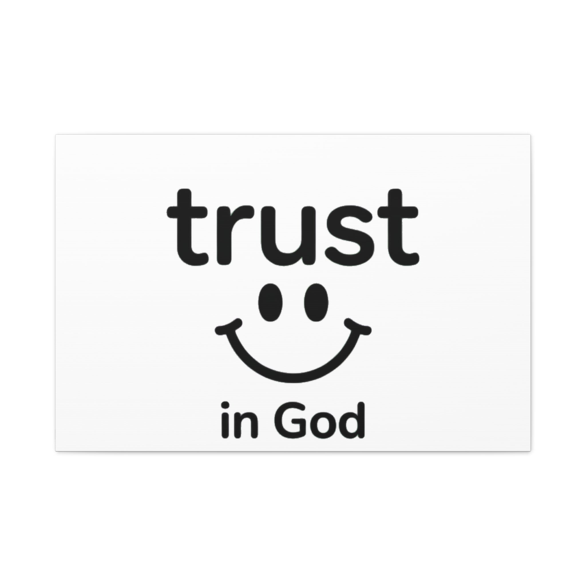 Trust in God Canvas Wall Art — Minimal Heart Quote Stretched Matte Canvas