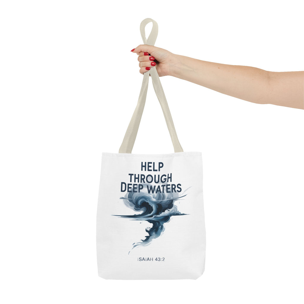 Tote — "Help Through Deep Waters" Inspirational Scripture Tote Bag (Isaiah 43:2)